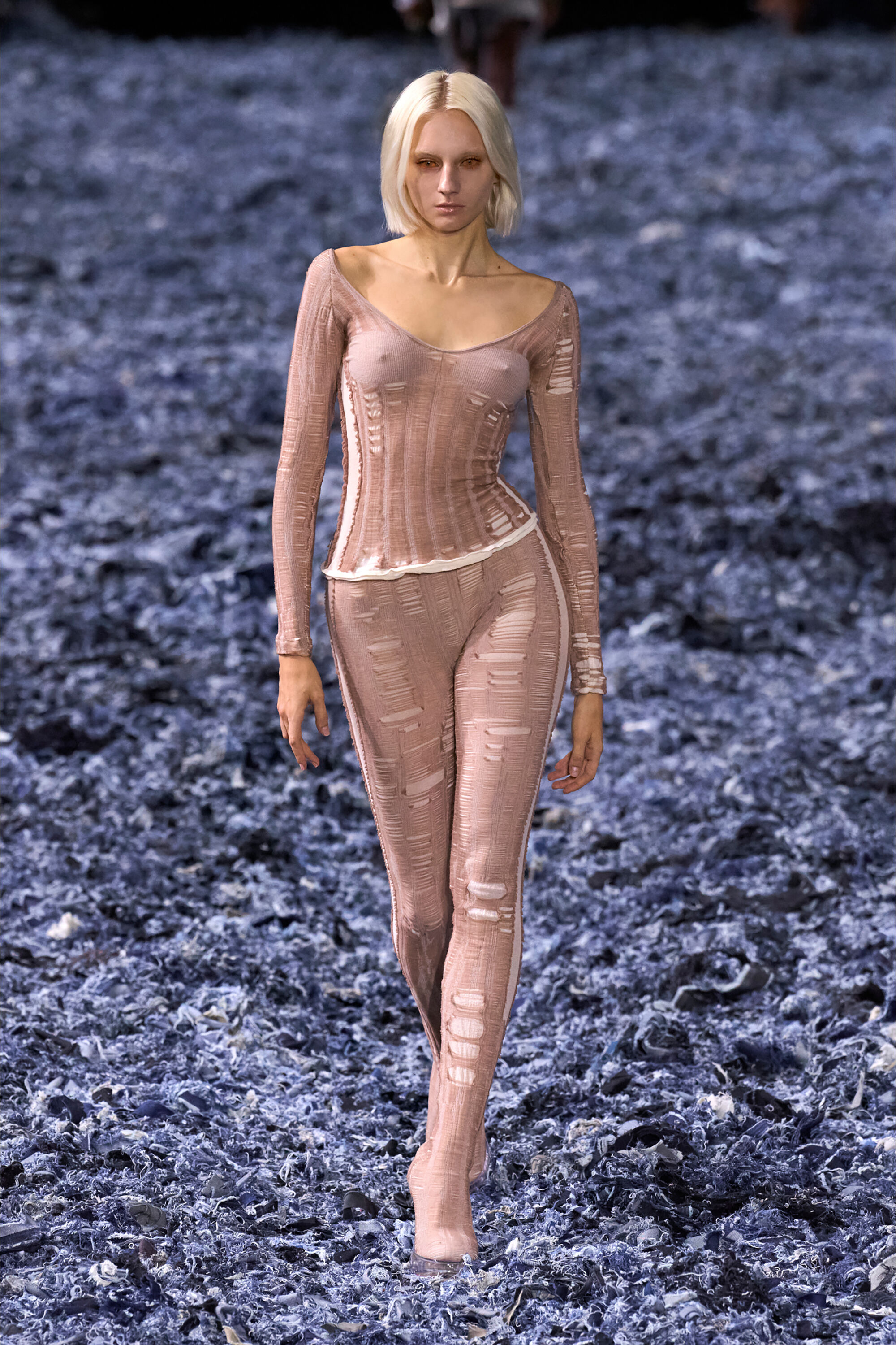 Women's Seamless top with lingerie illusion | Beige | Diesel