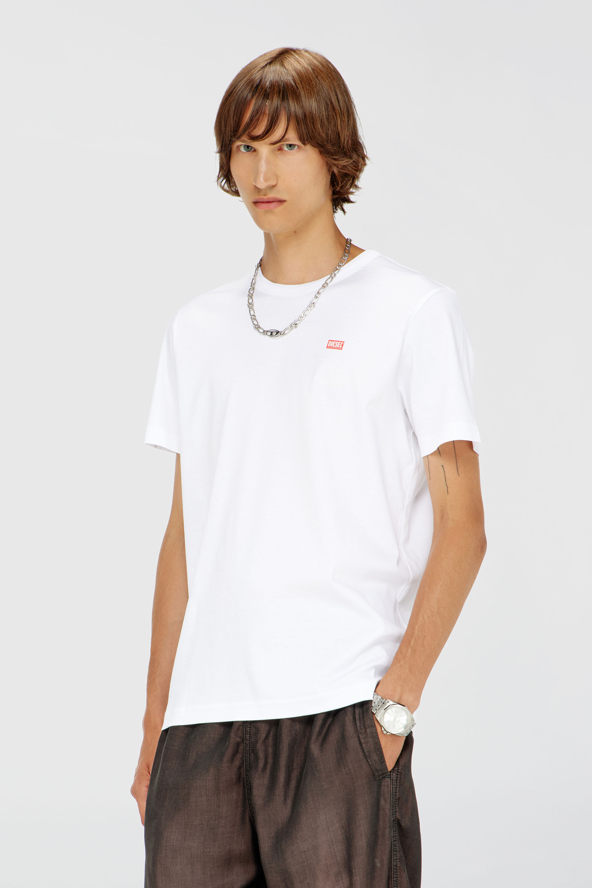 Men's T-shirt in mercerised cotton | White | Diesel TR