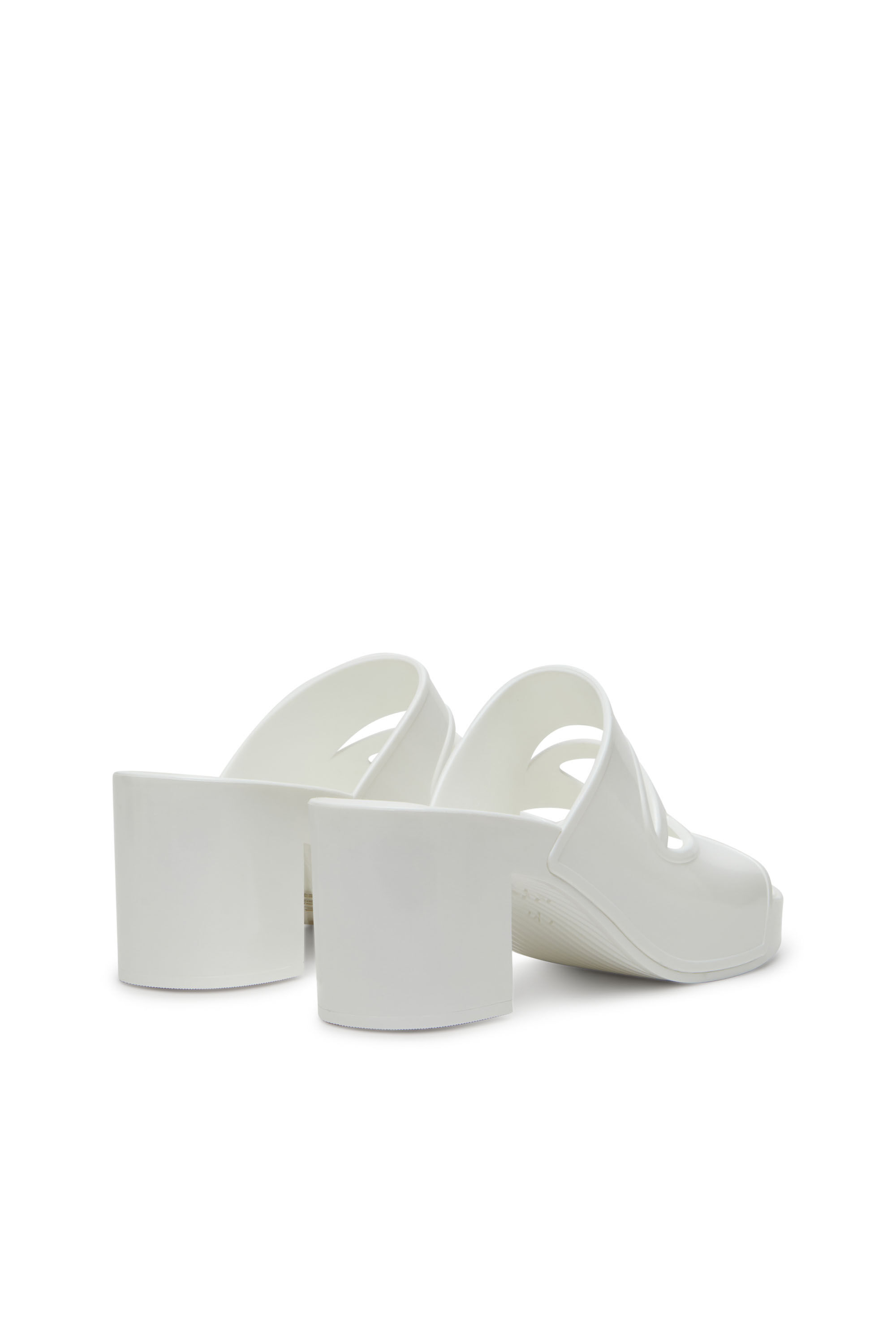 Women's Sa-Bonnie-Heeled rubber slides with cut-out logo Women's Sa-Bonnie-Heeled rubber slides with cut-out logo