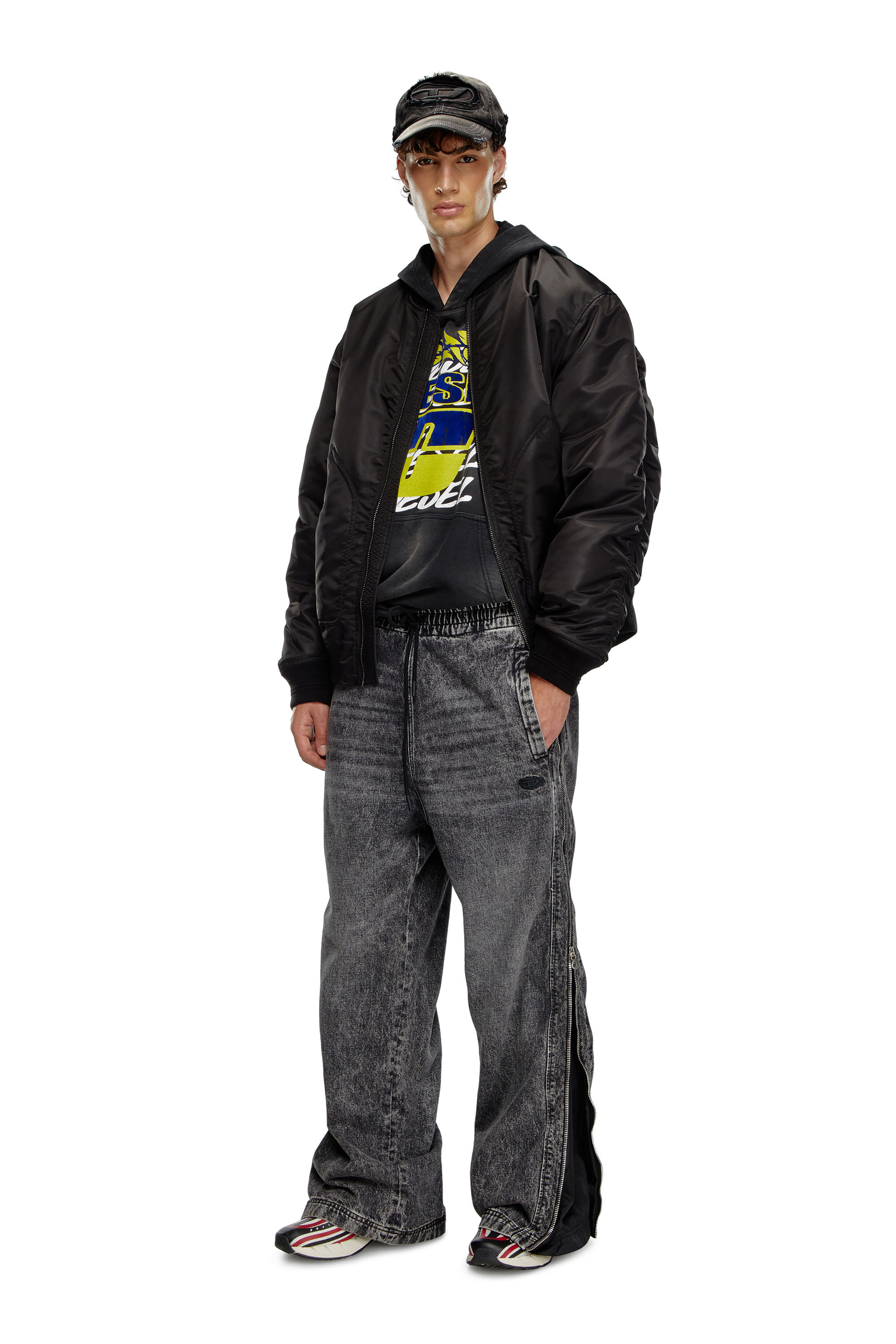 Men's Relaxed Jeans | Black/Dark grey | Diesel D-Martian