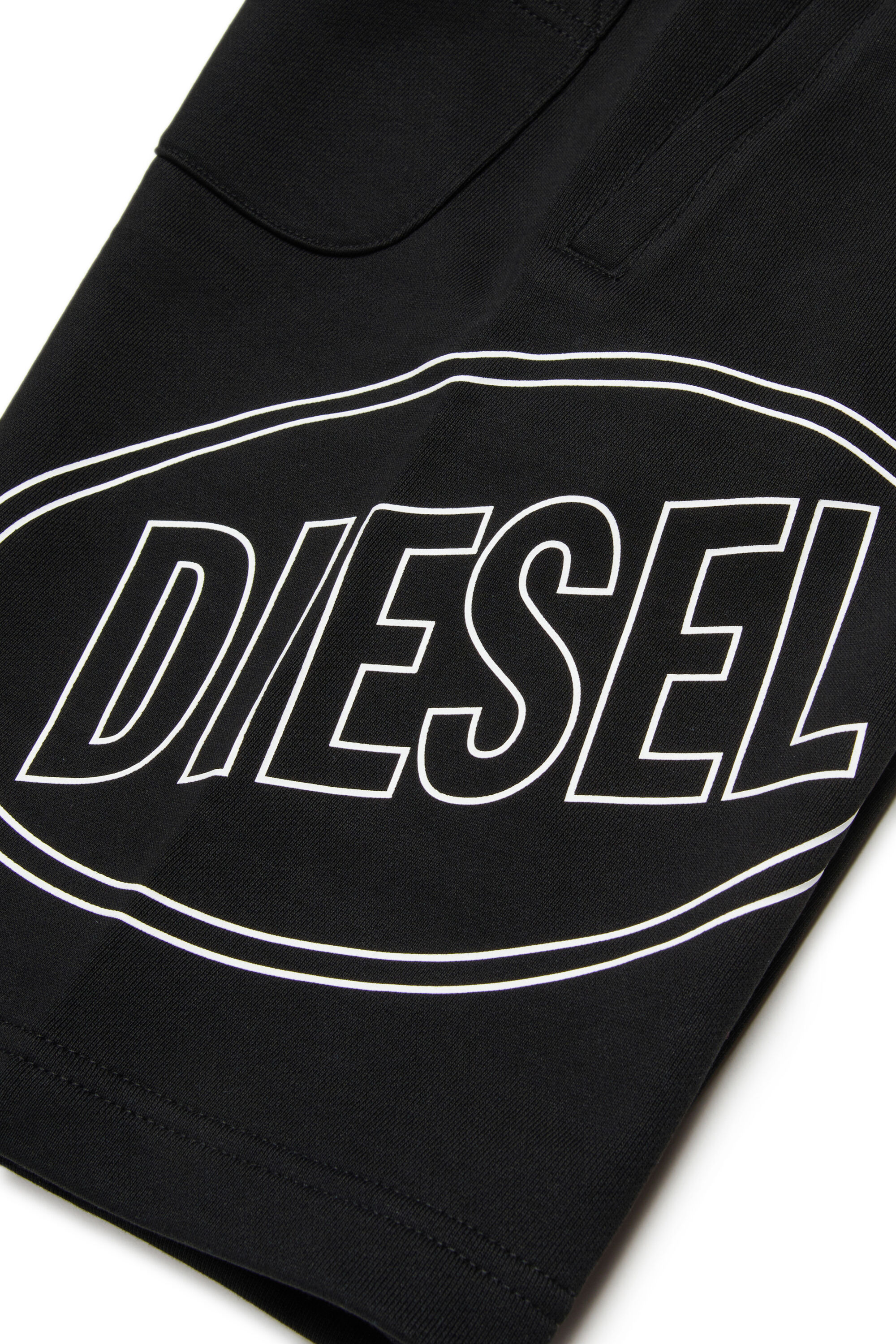 Diesel - PCIRCLE SHORT, Man's Cotton bermudas with maxi print in Black - 4