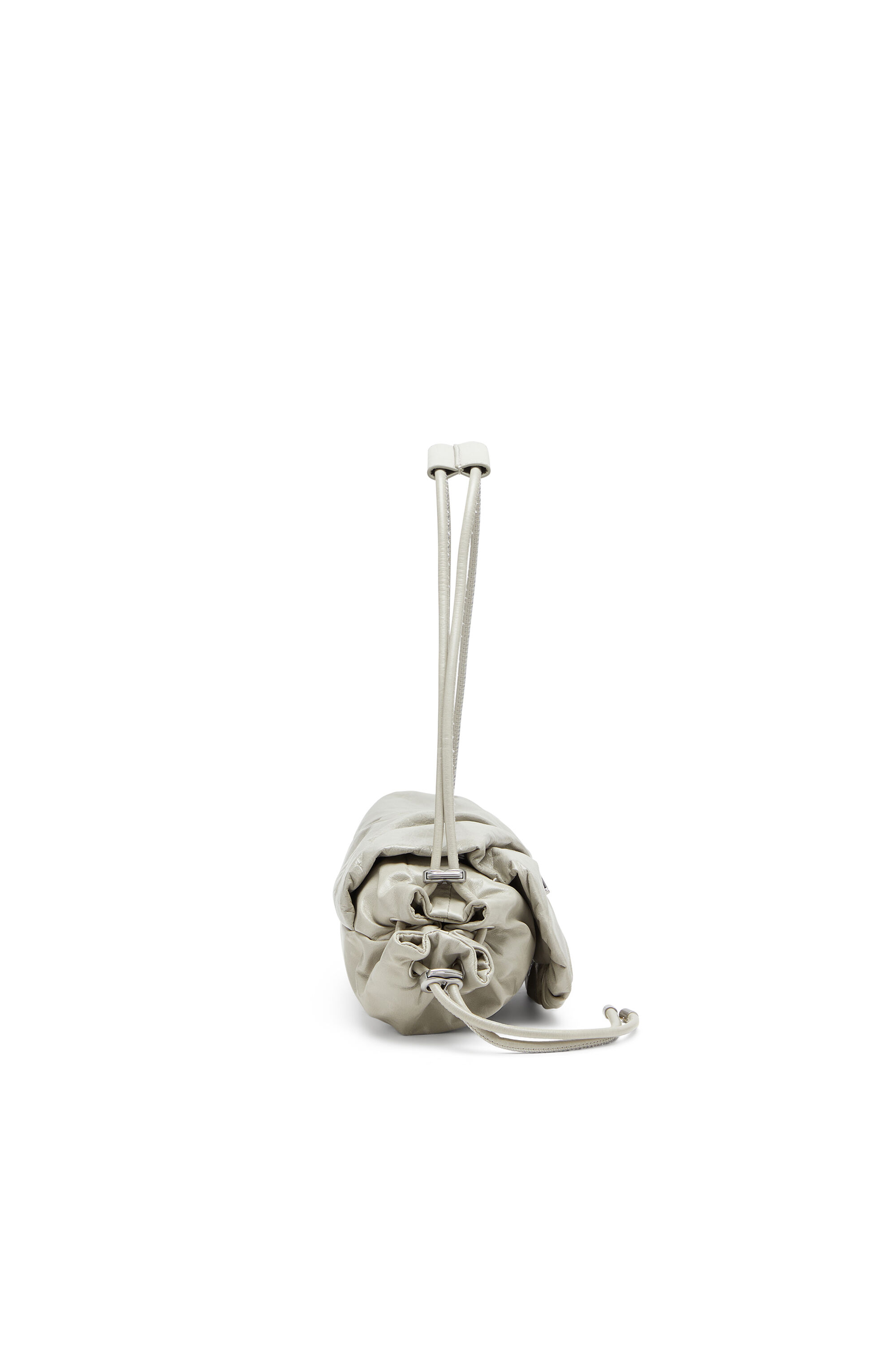 Diesel - SCRUNCH-D SHOULDER S, Woman's Scrunch-D S-Shoulder bag in scrunched leather in White - 4