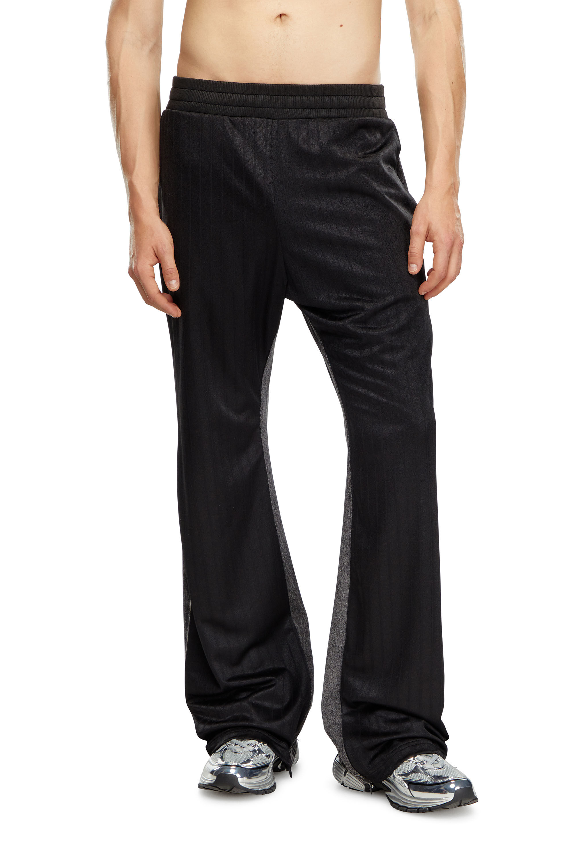 Men's Track pants in triacetate and denim | Black | Diesel