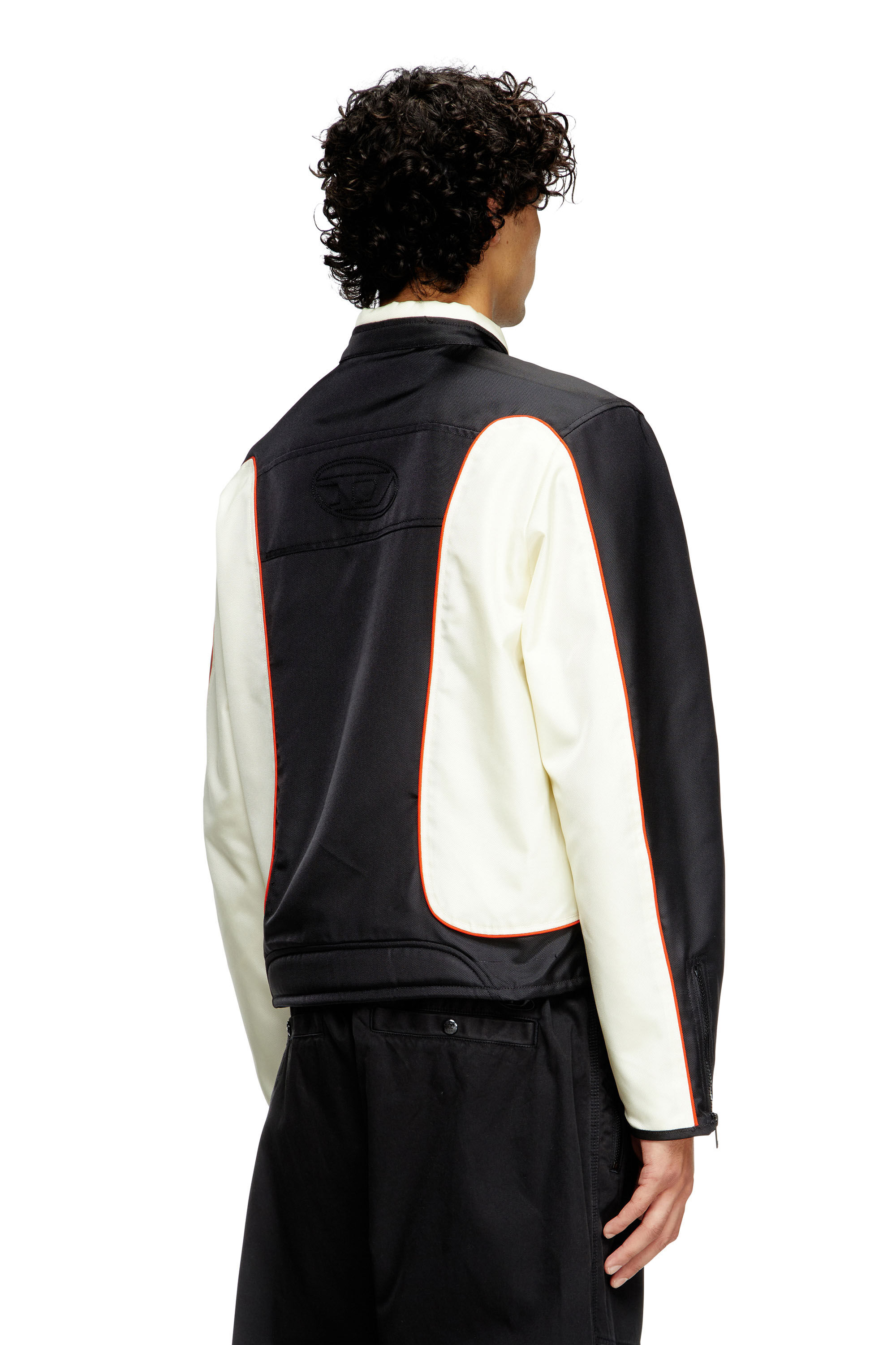 Men's Colour-block biker jacket with piping | Multicolor | Diesel