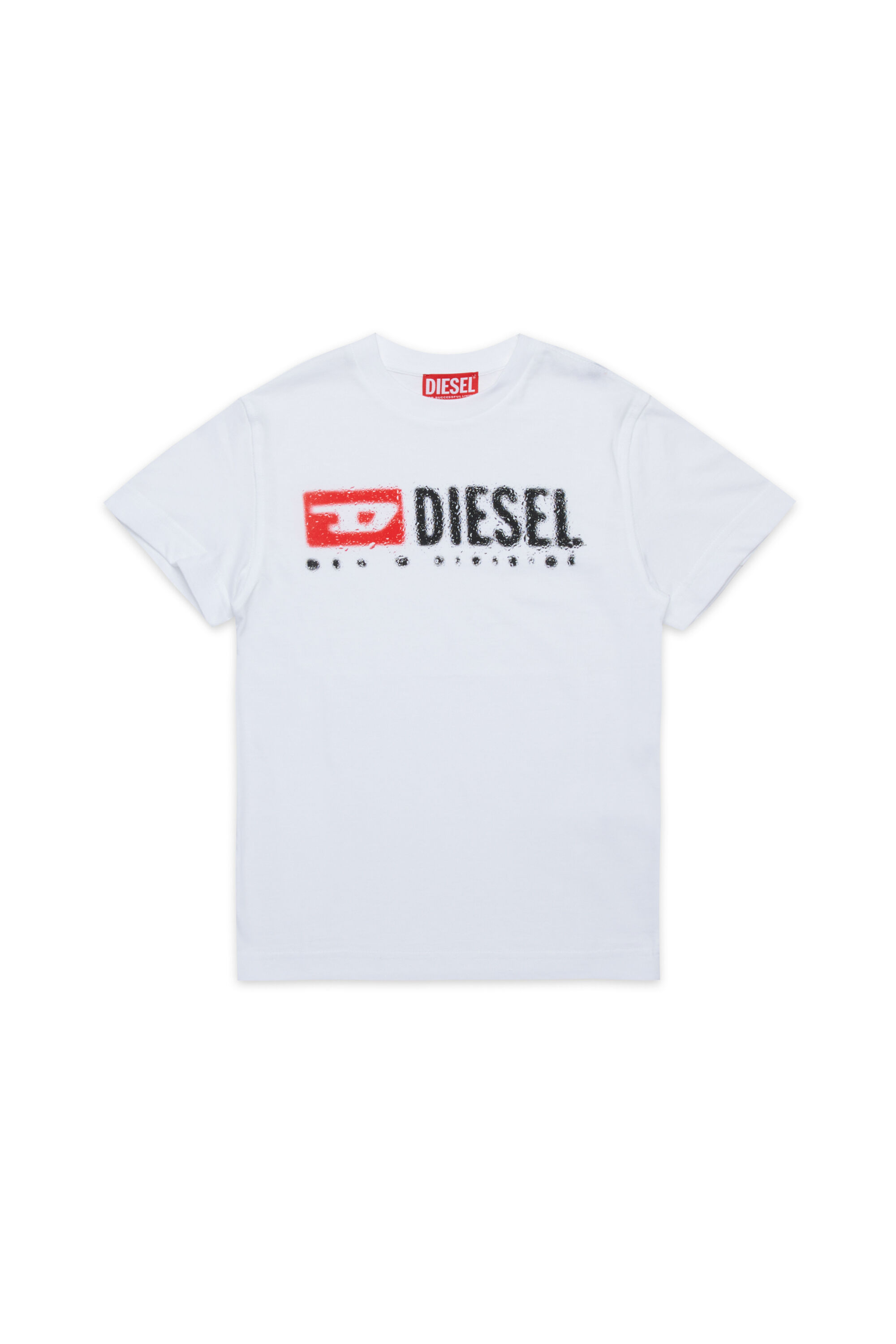 Diesel - TADJUSTK14, Man's Cotton T-shirt with printed logo in White - 1