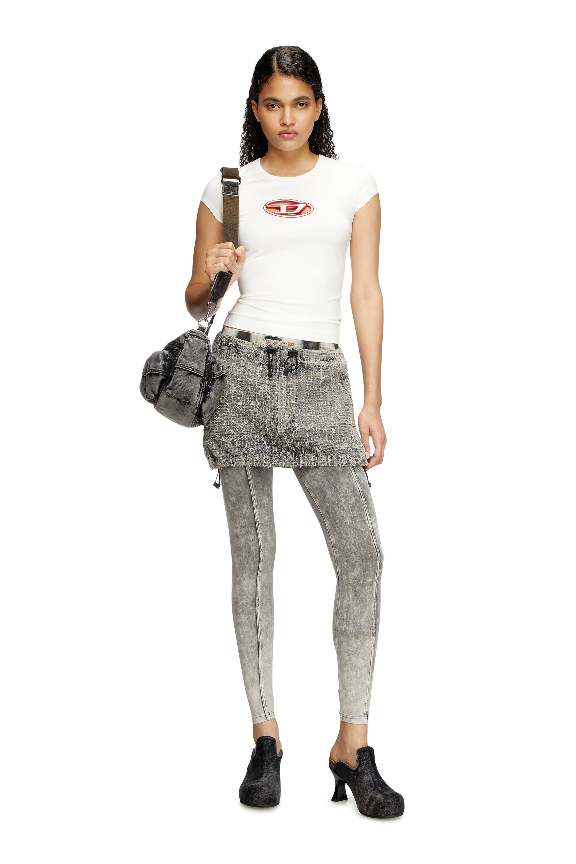 T-ANGIE Woman: Cotton T-shirt with cut-out D logo | Diesel T-ANGIE Woman: Cotton T-shirt with cut-out D logo | Diesel