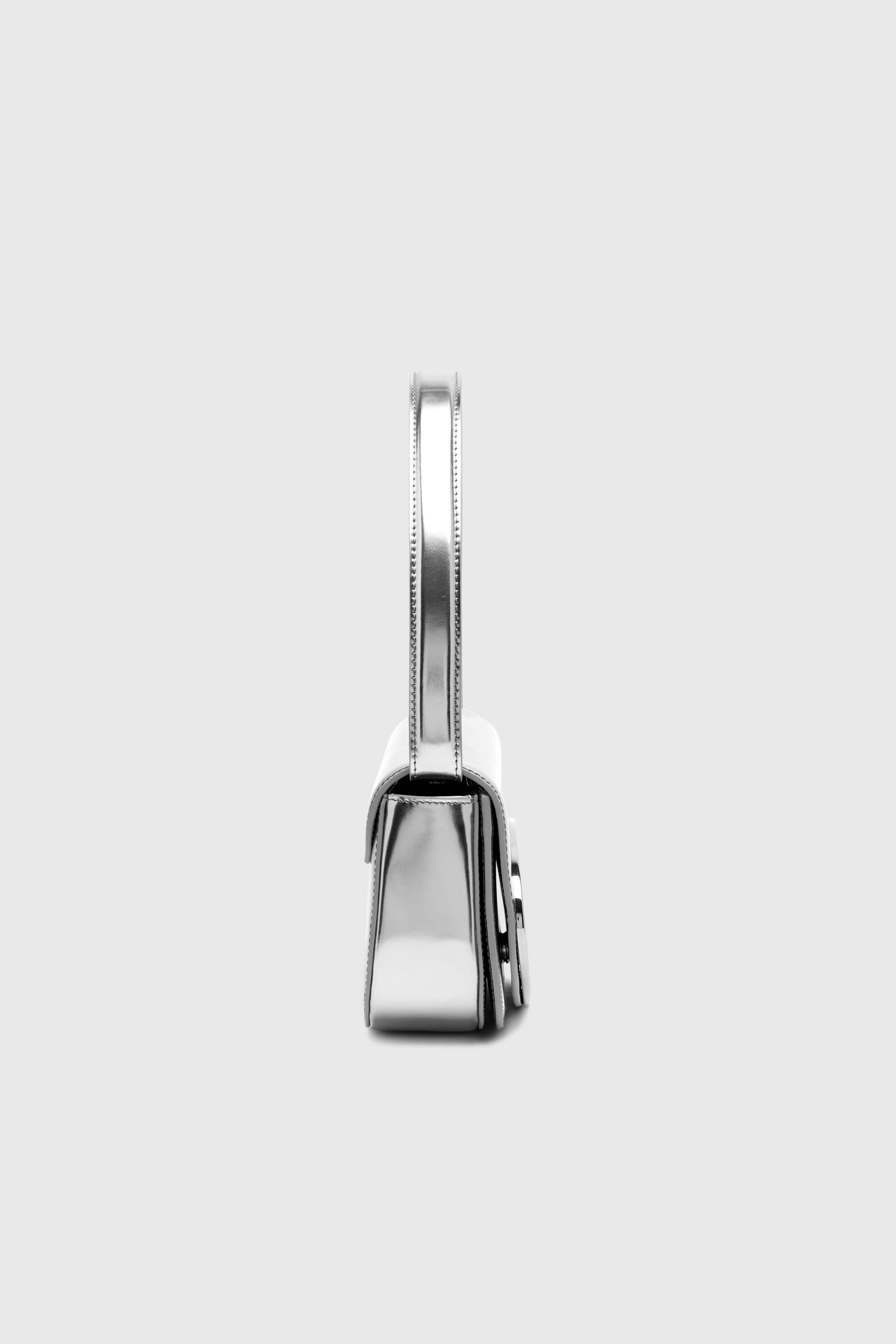 Women's 1DR-Iconic shoulder bag in mirrored leather | Silver