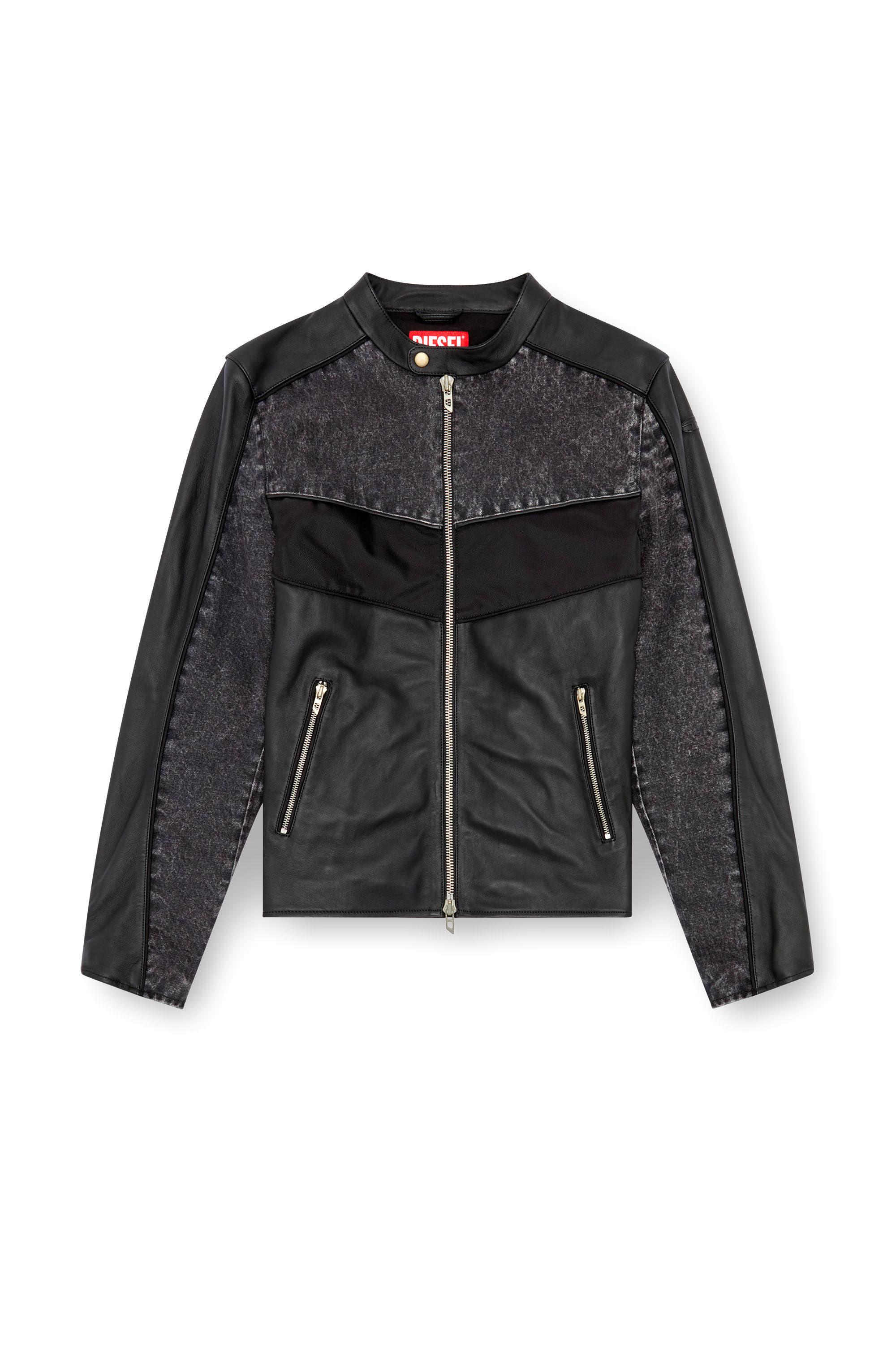 DIESEL 羊革 ダブルライダースジャケット レザー ブラック S