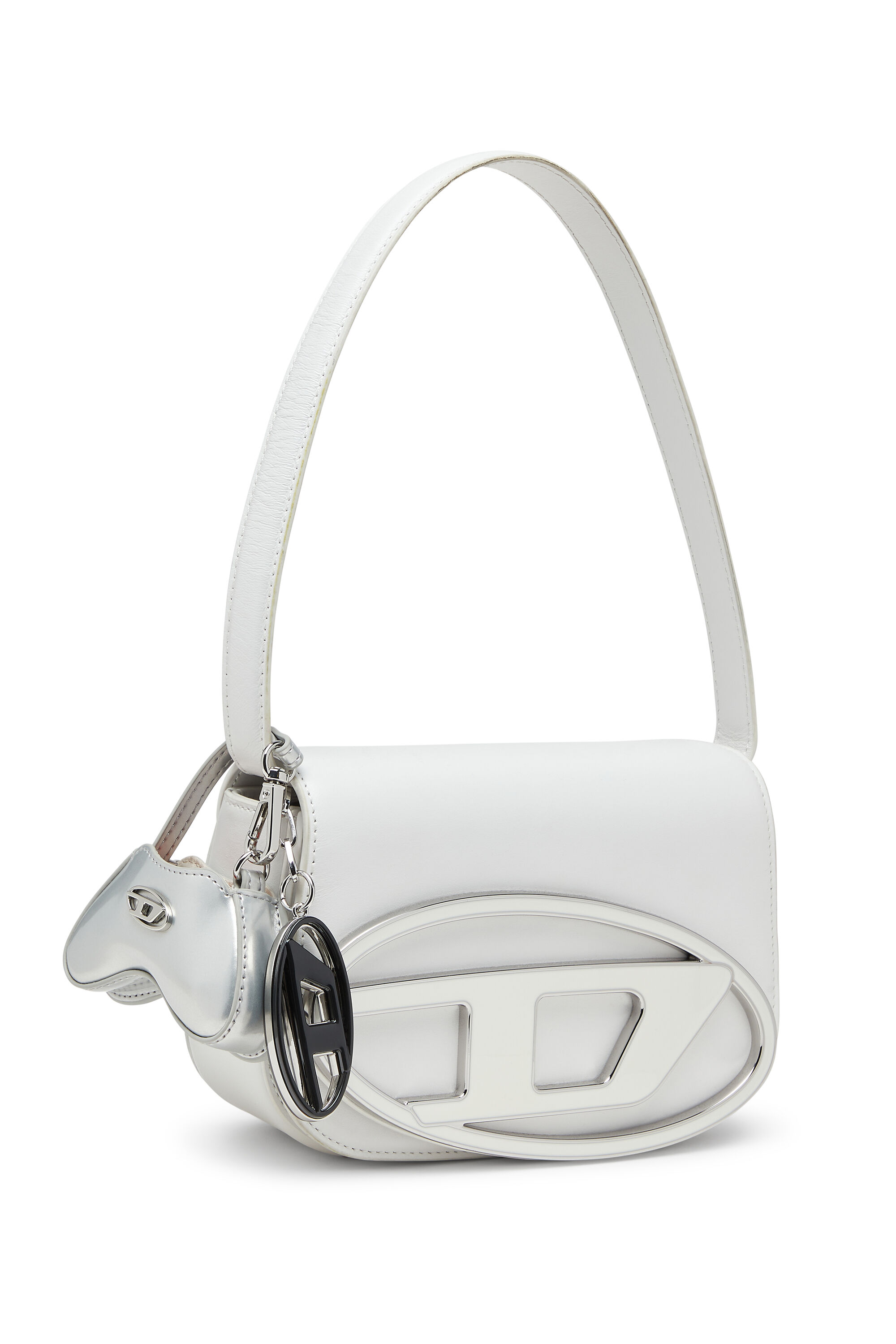 Women's Glossy bag charm with mirror | Silver | Diesel
