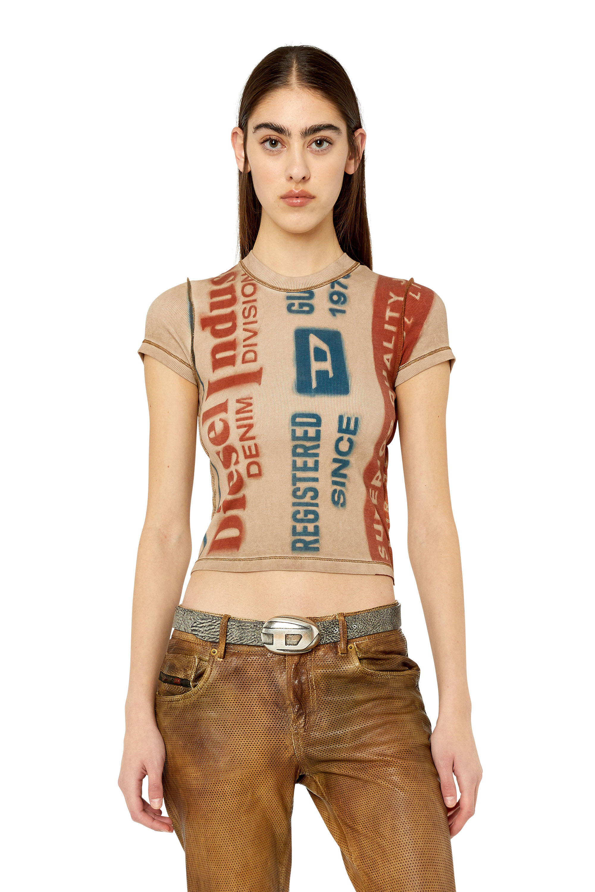 T-SKINZY-G2 Woman: T-shirt with jacron patch print | Diesel