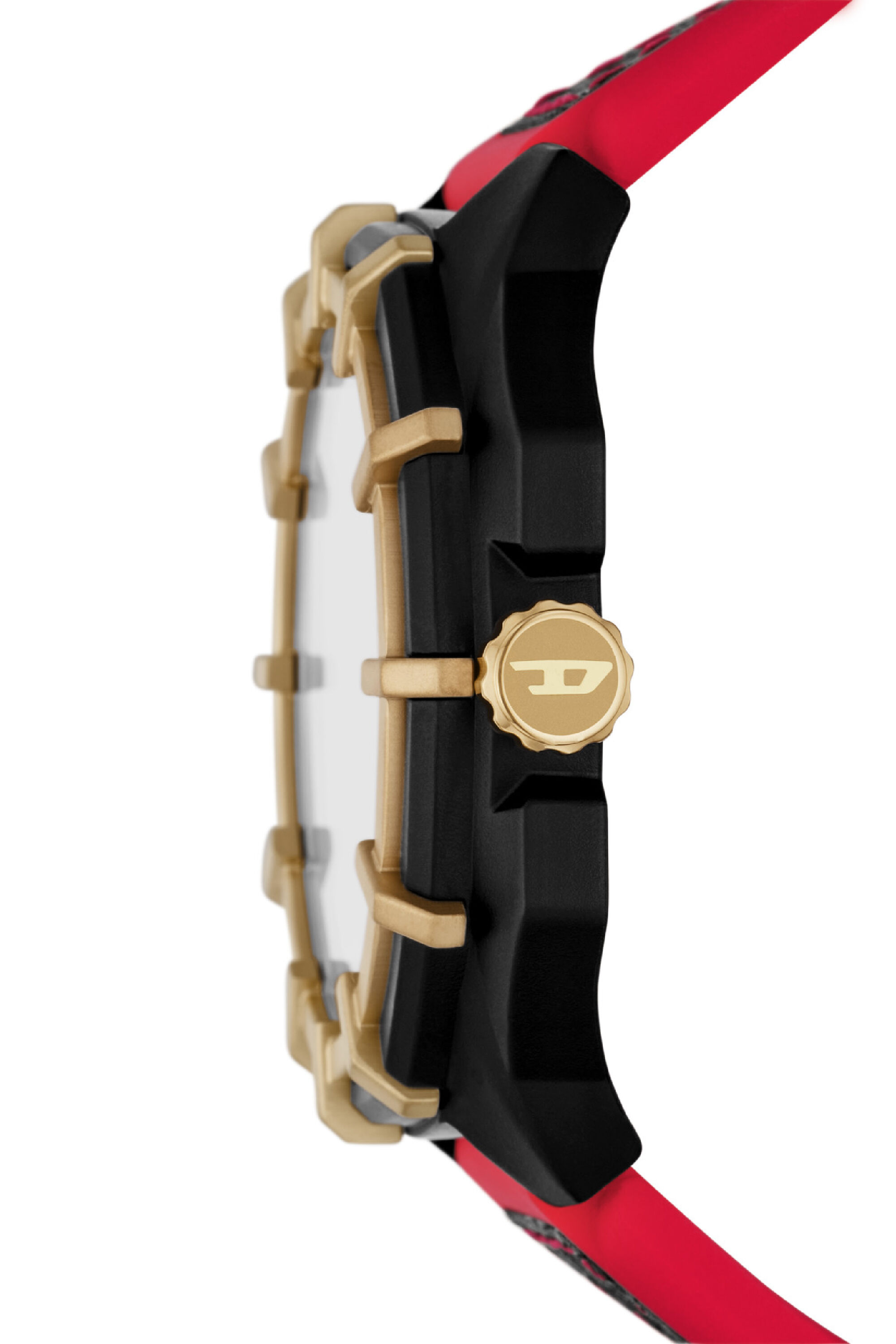Men's Framed leather and silicone watch | Multicolor | Diesel