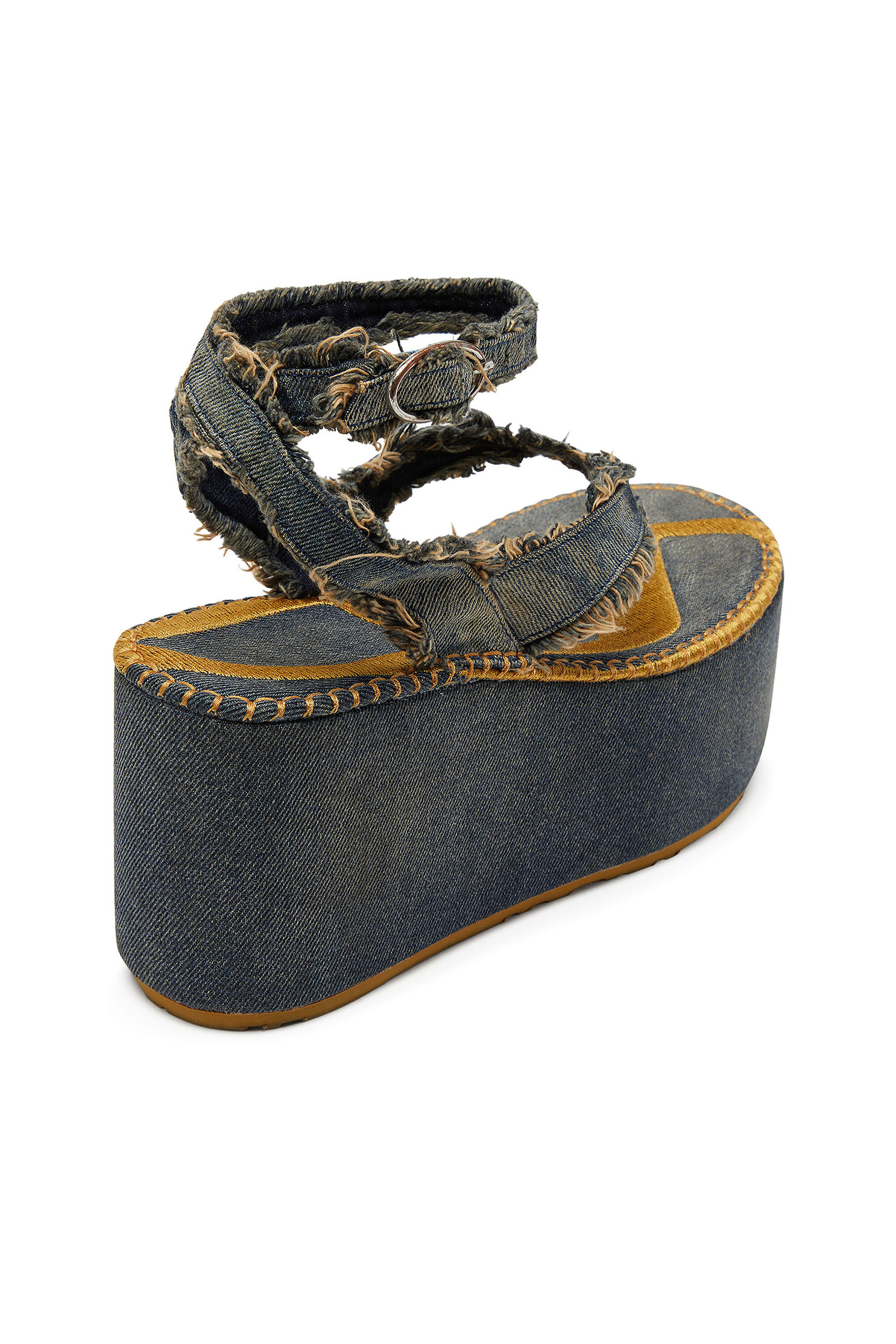 Women's Sa-Nikola - Sandals in denim with frayed details | Blue