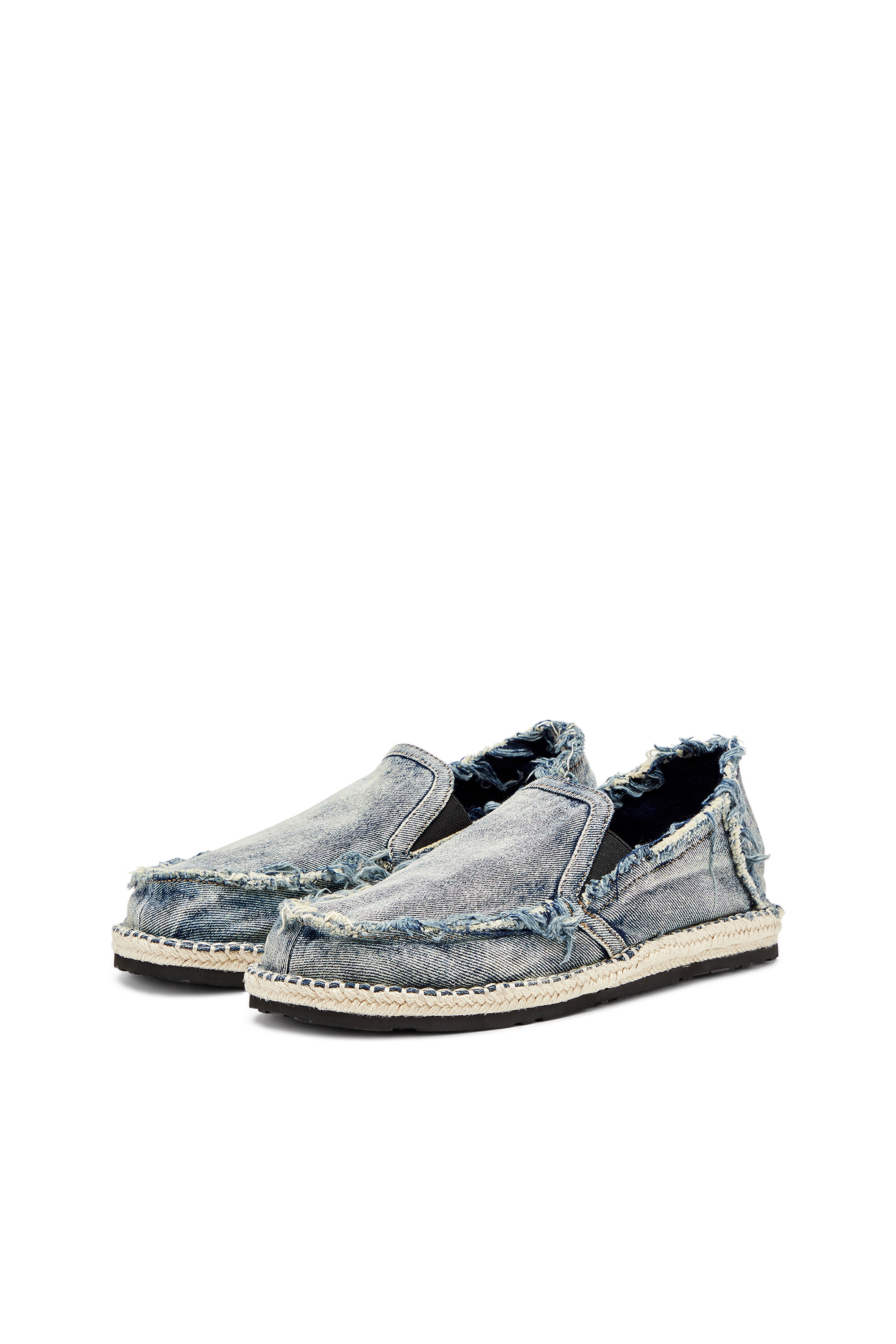Men's D-Lukas-Espadrille loafers in distressed denim | Blue