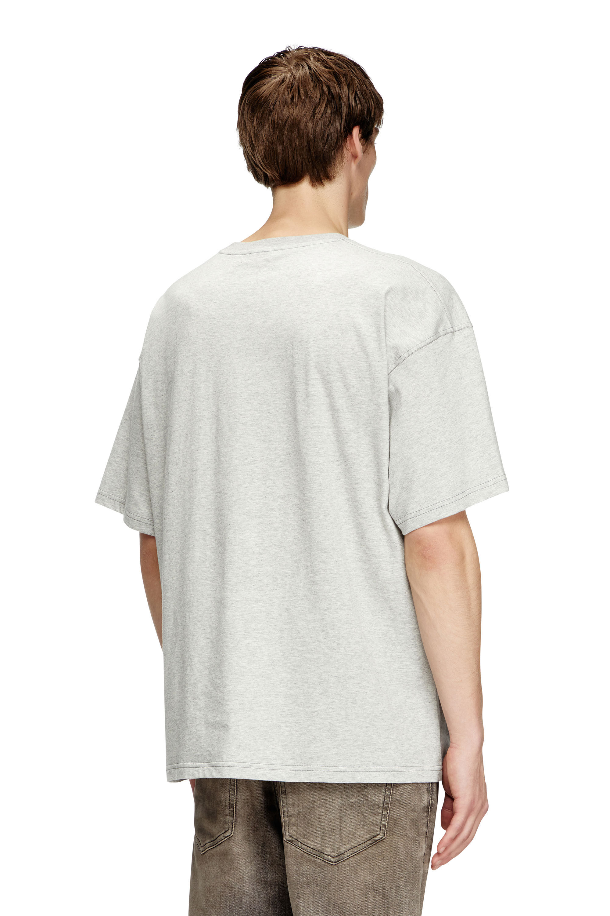 Diesel - T-ADJUST-R25, Man's T-shirt with Diesel Core print in Grey - 4