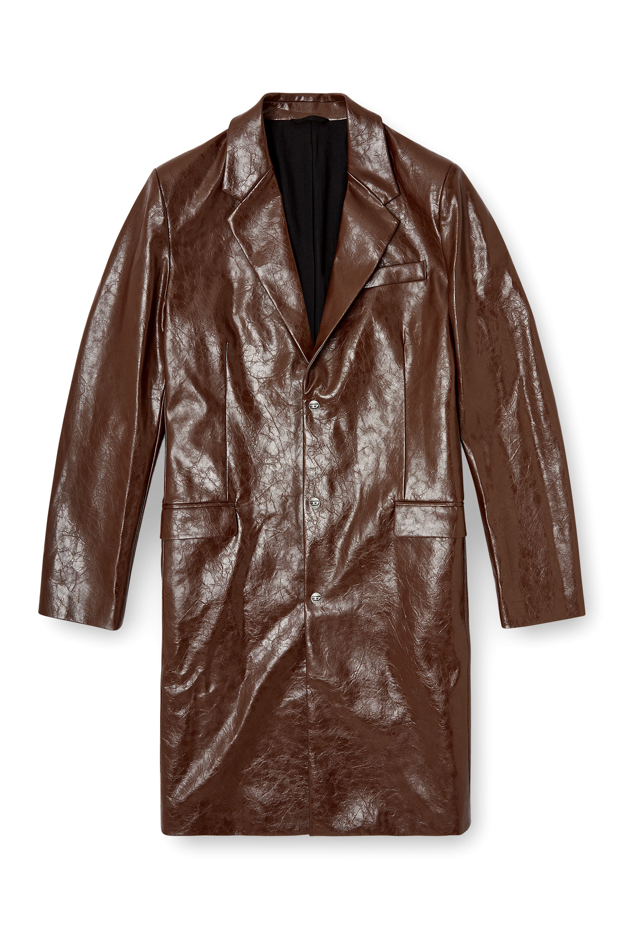 Men's Coat in textured coated fabric | Brown | Diesel