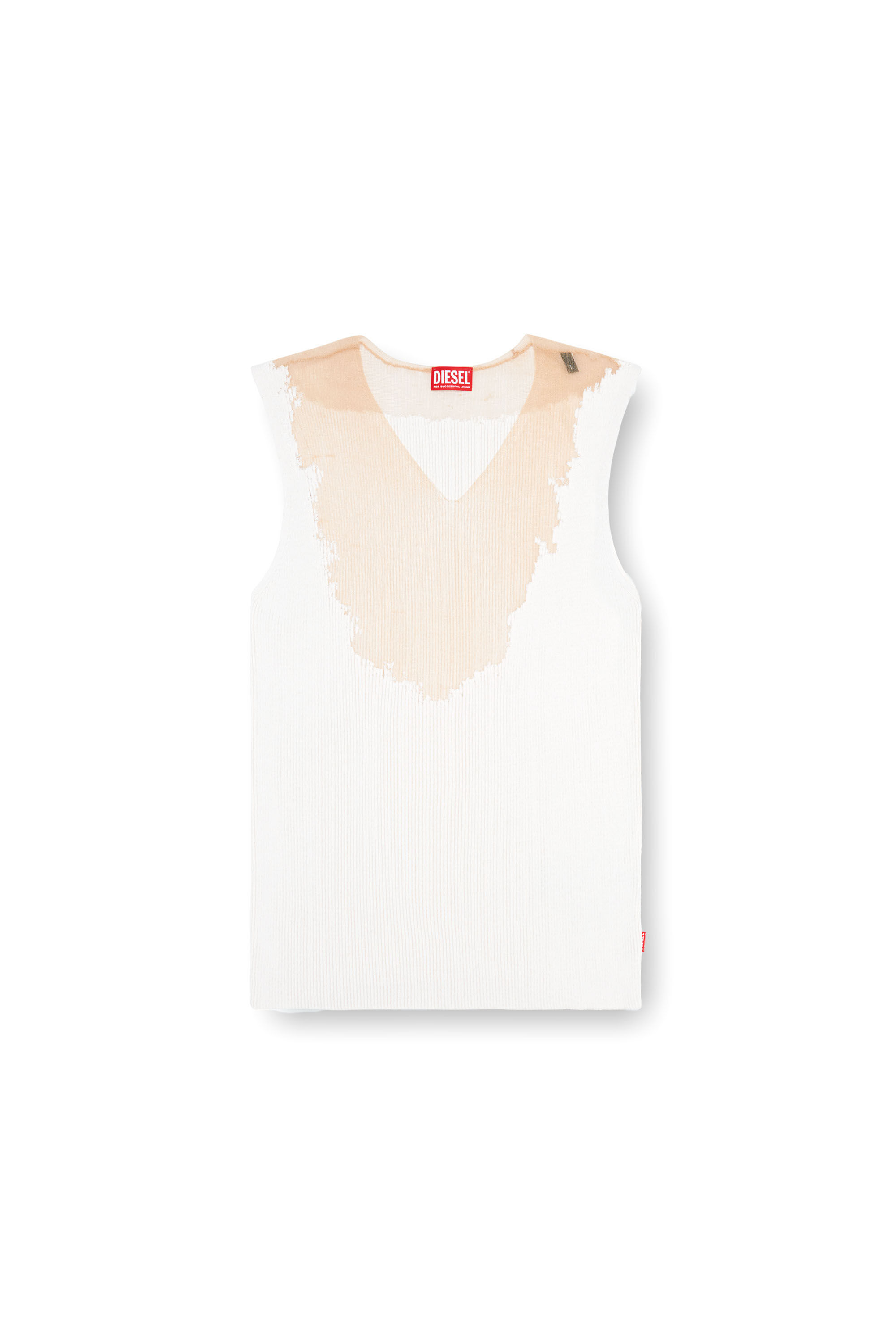 Men's Knit tank top with devoré sweat stains | White | Diesel