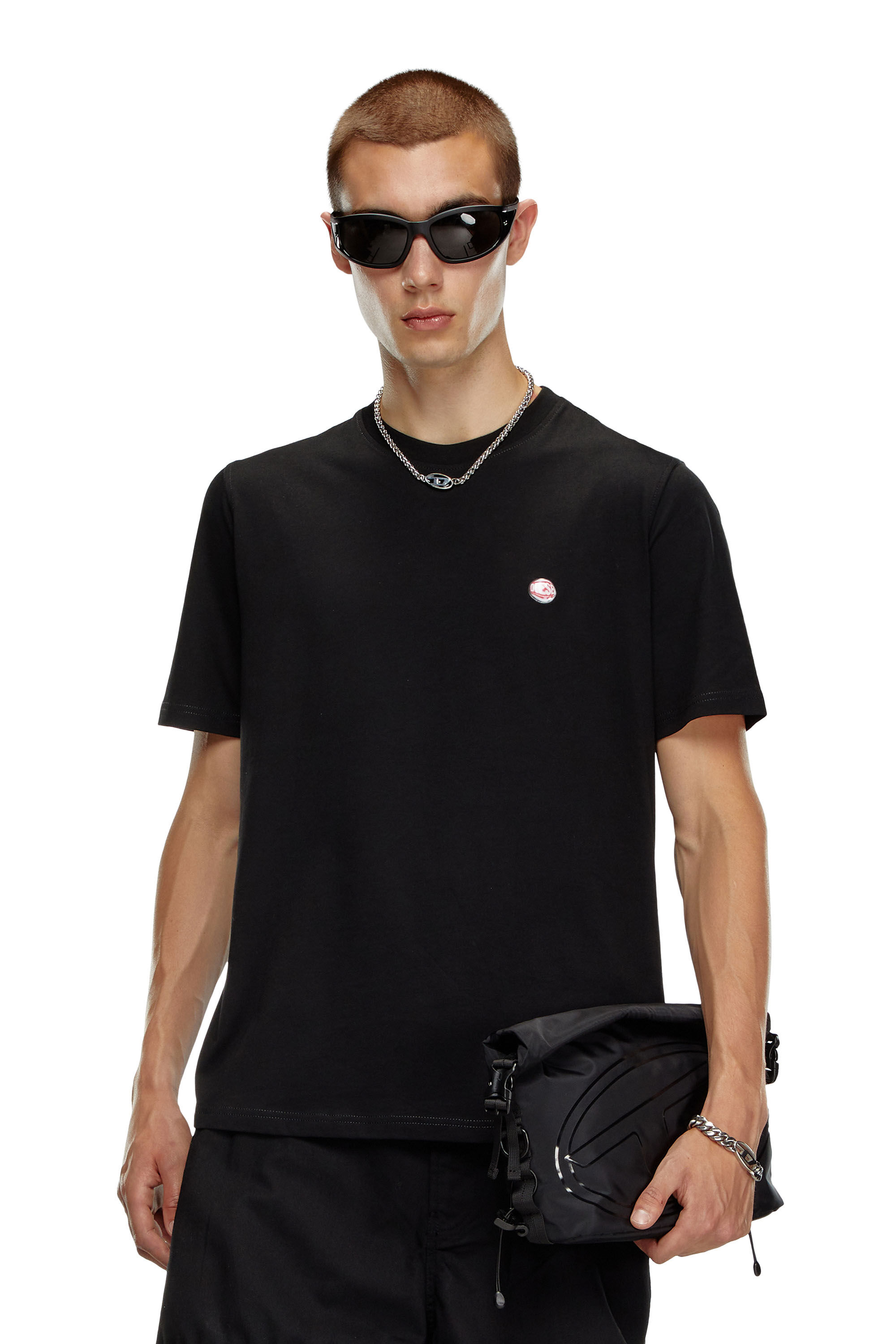 【日本未発売】 with T-shirt Men's peephole Diesel | Black | logo トップス