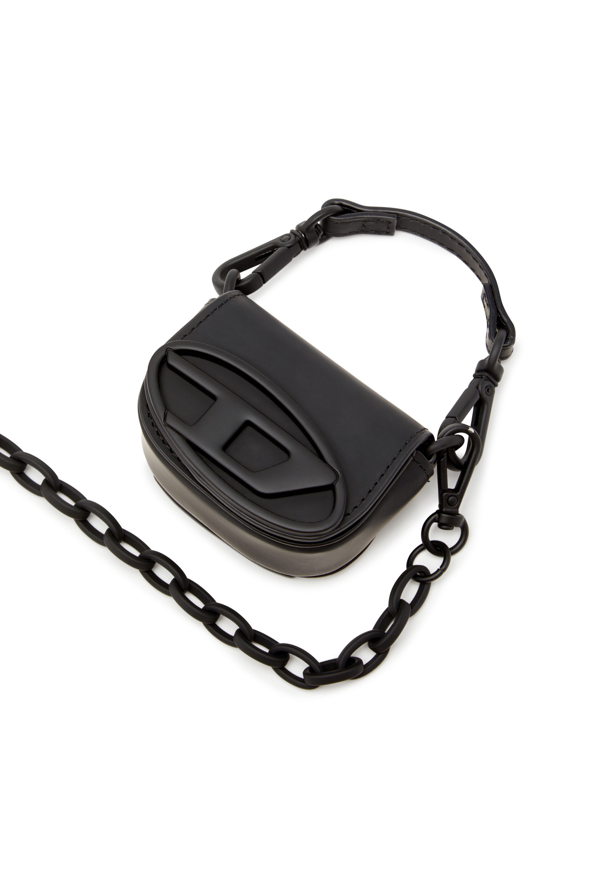 Women's Iconic micro bag charm in matte leather | Black | Diesel