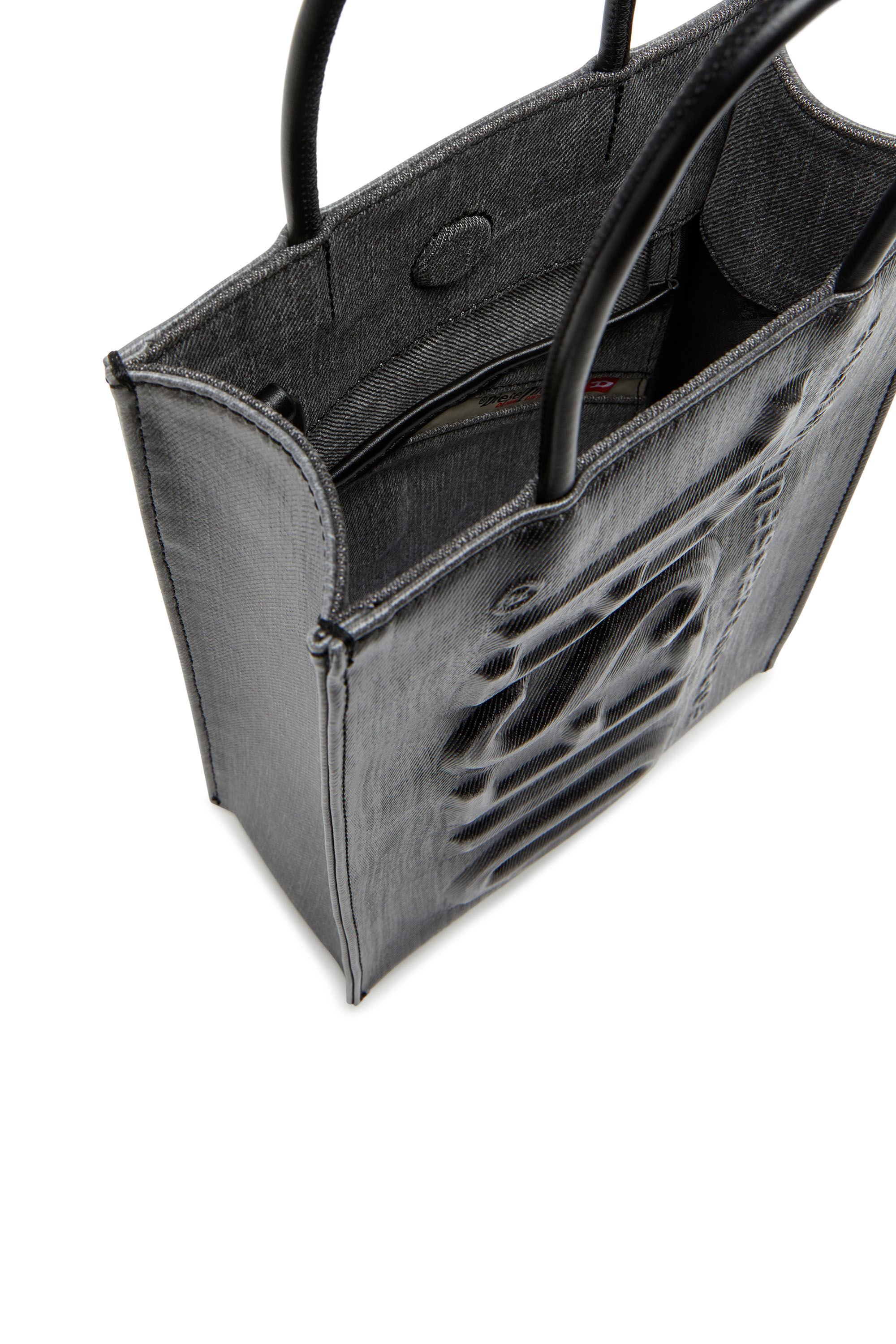 Men's Dsl 3D M-Tote bag in coated solarised denim | Black