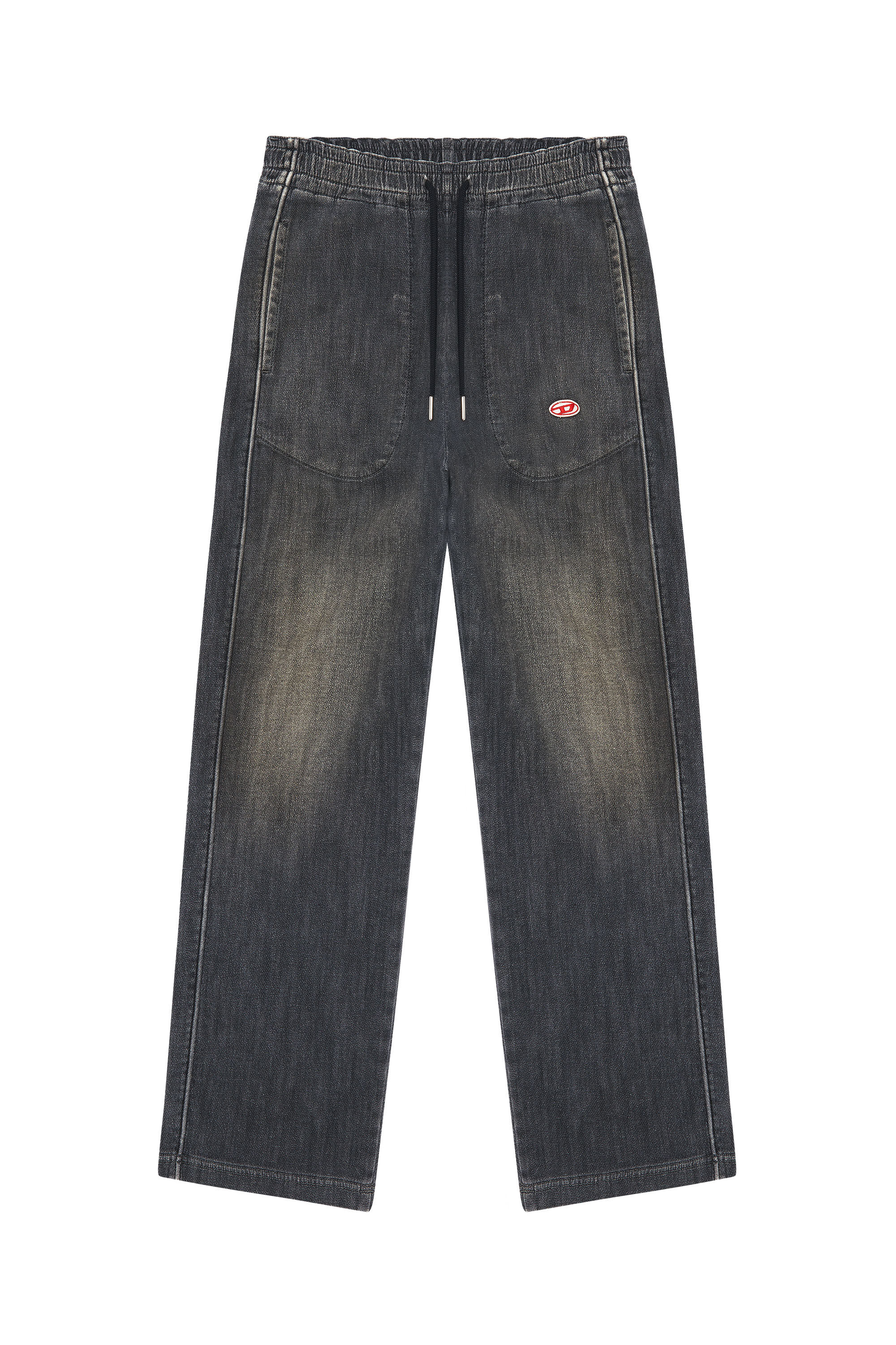 D-MARTIANS TRACK DENIM Woman: Straight Black/grey Baggy Jeans | Diesel