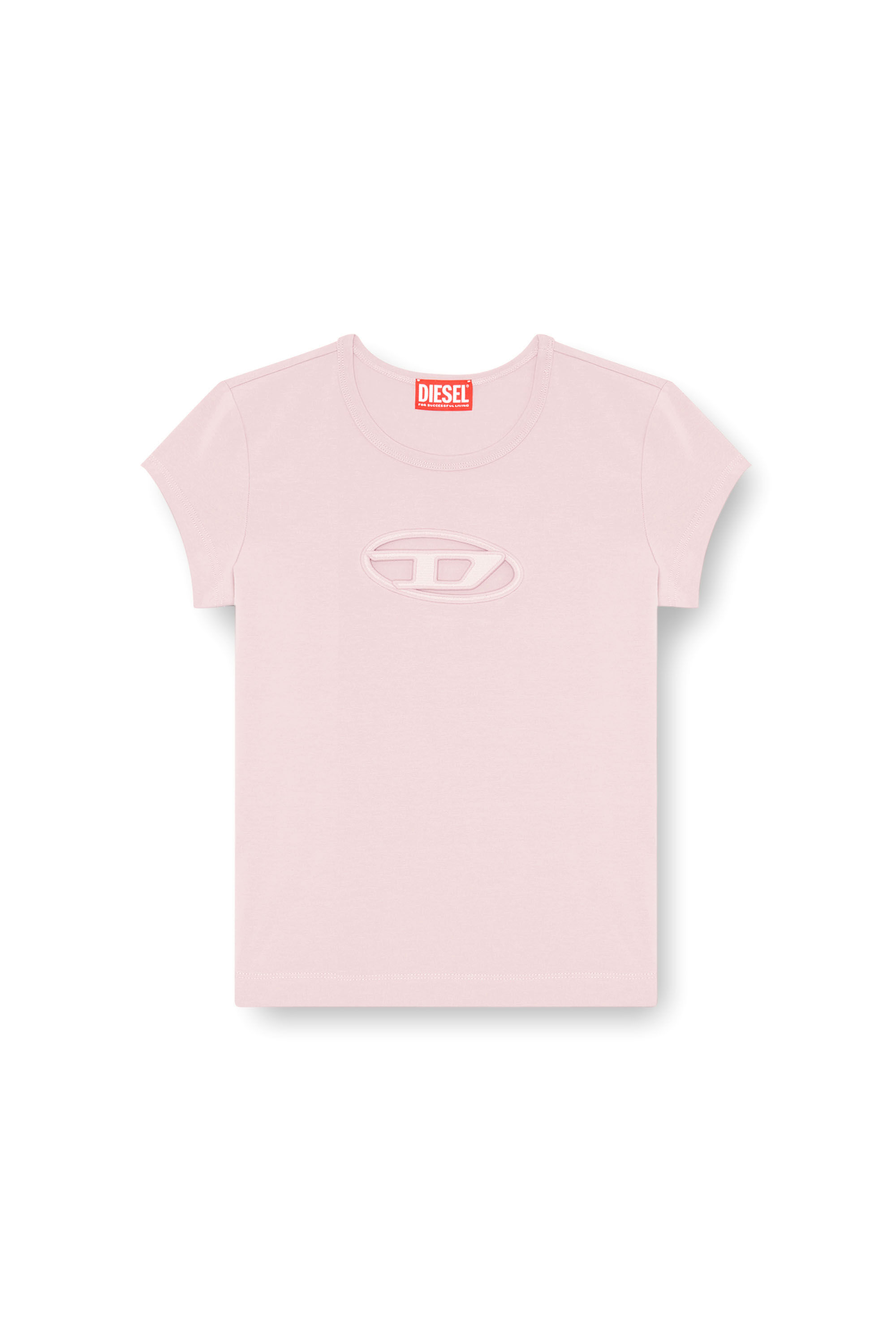 T-ANGIE Woman: Cotton T-shirt with cut-out D logo | Diesel