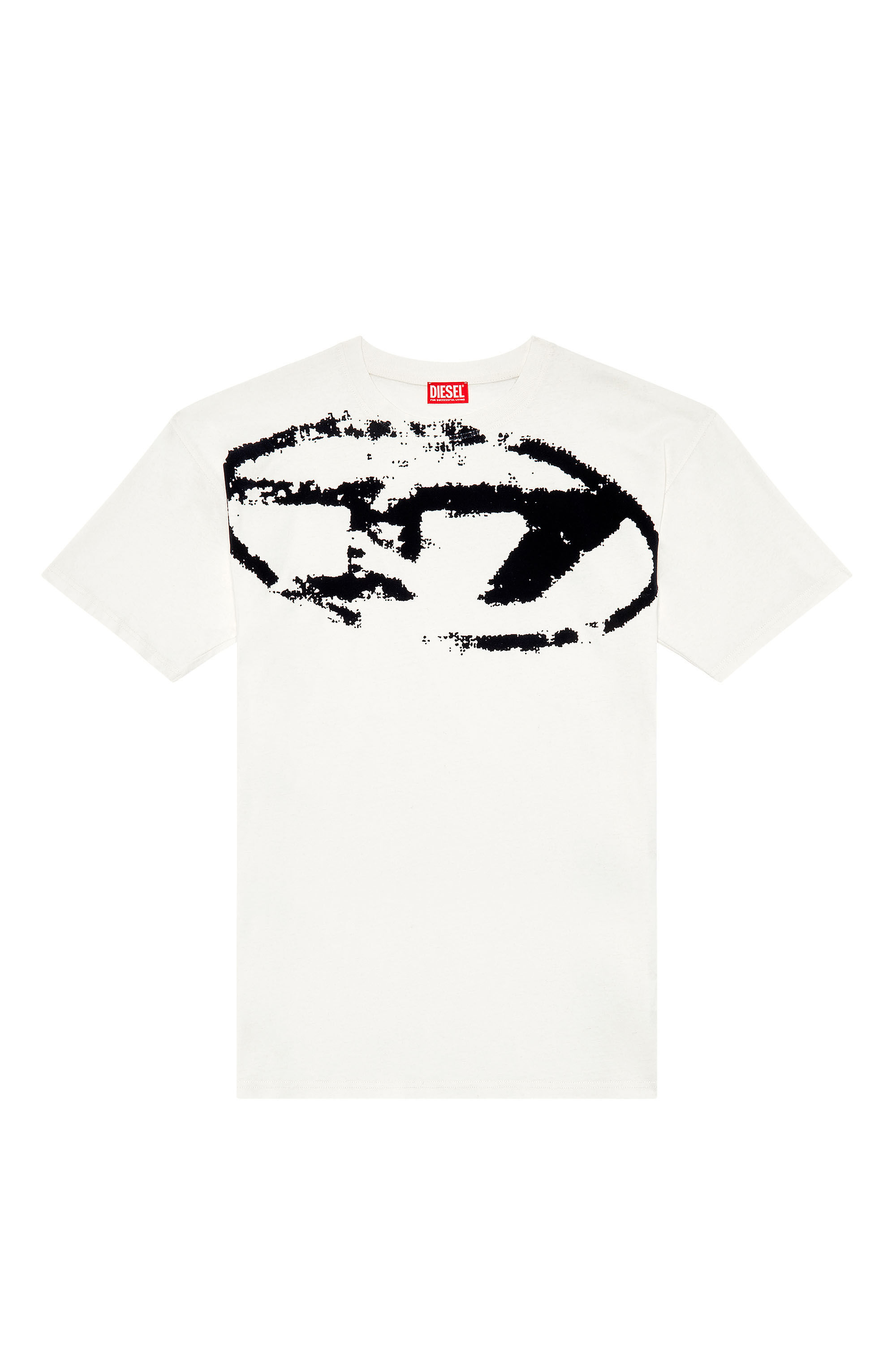 Men's heavyweight T-shirt with flocked logo | White | Diesel