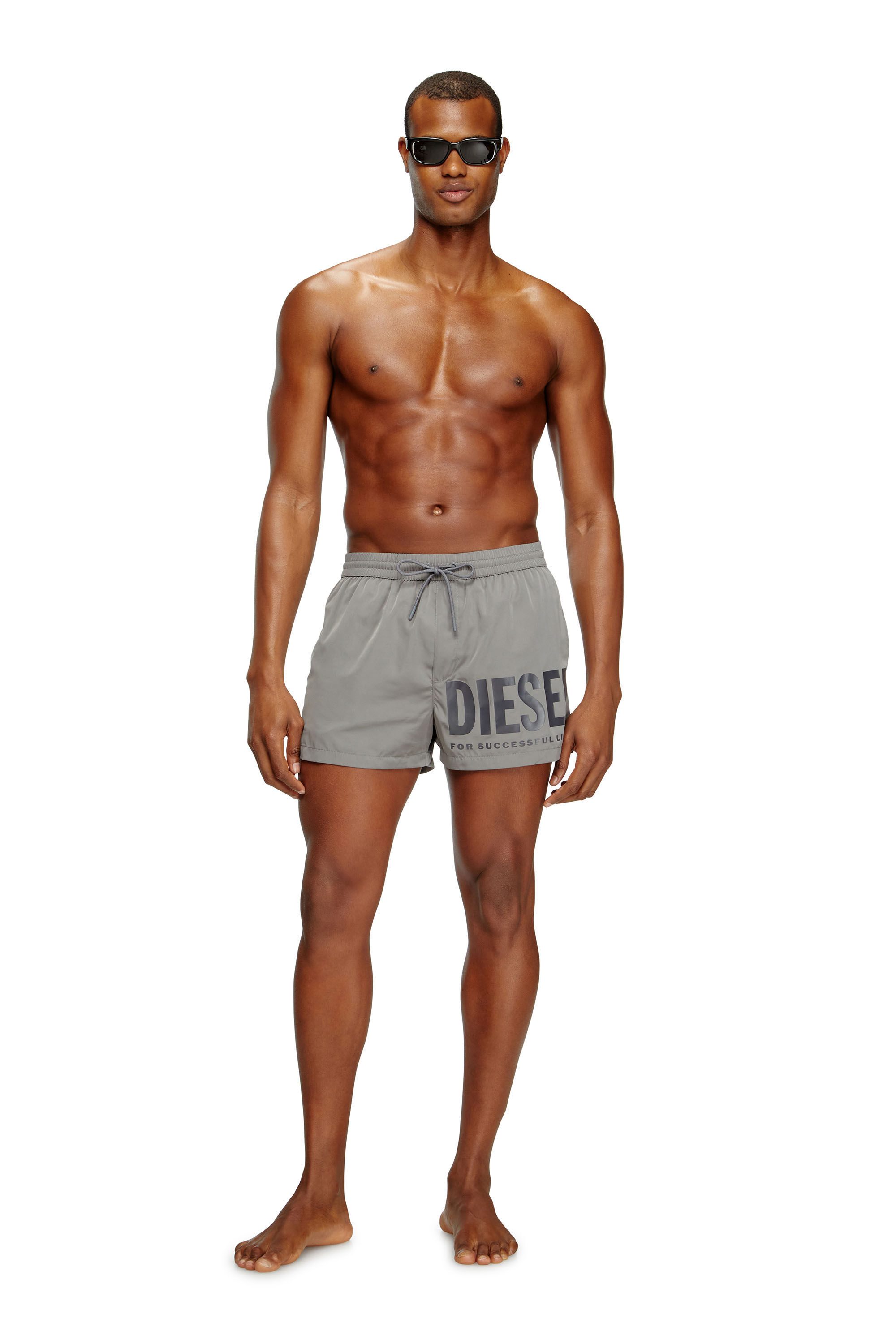 Men's Swim shorts with logo print | Grey | Diesel
