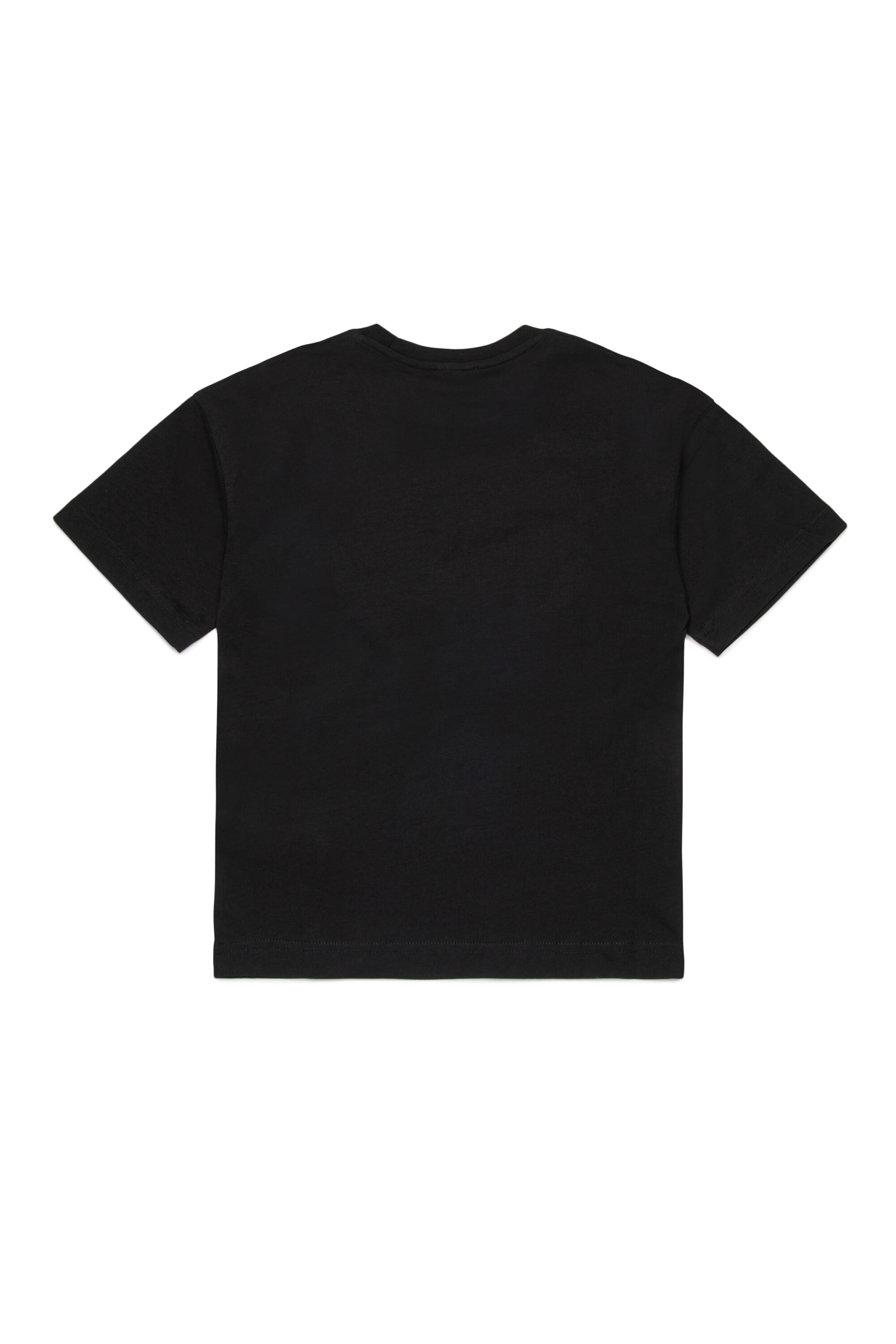 Diesel - TLOGY OVER, Man's Cotton T-shirt with denim Oval D in Black - 2