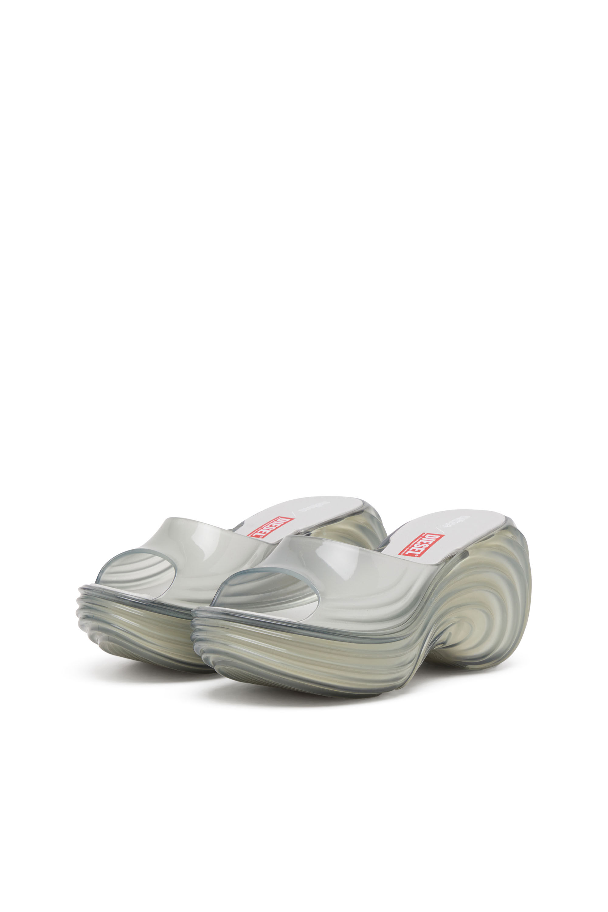 Women's Platform mule in Melflex® | Grey | Diesel