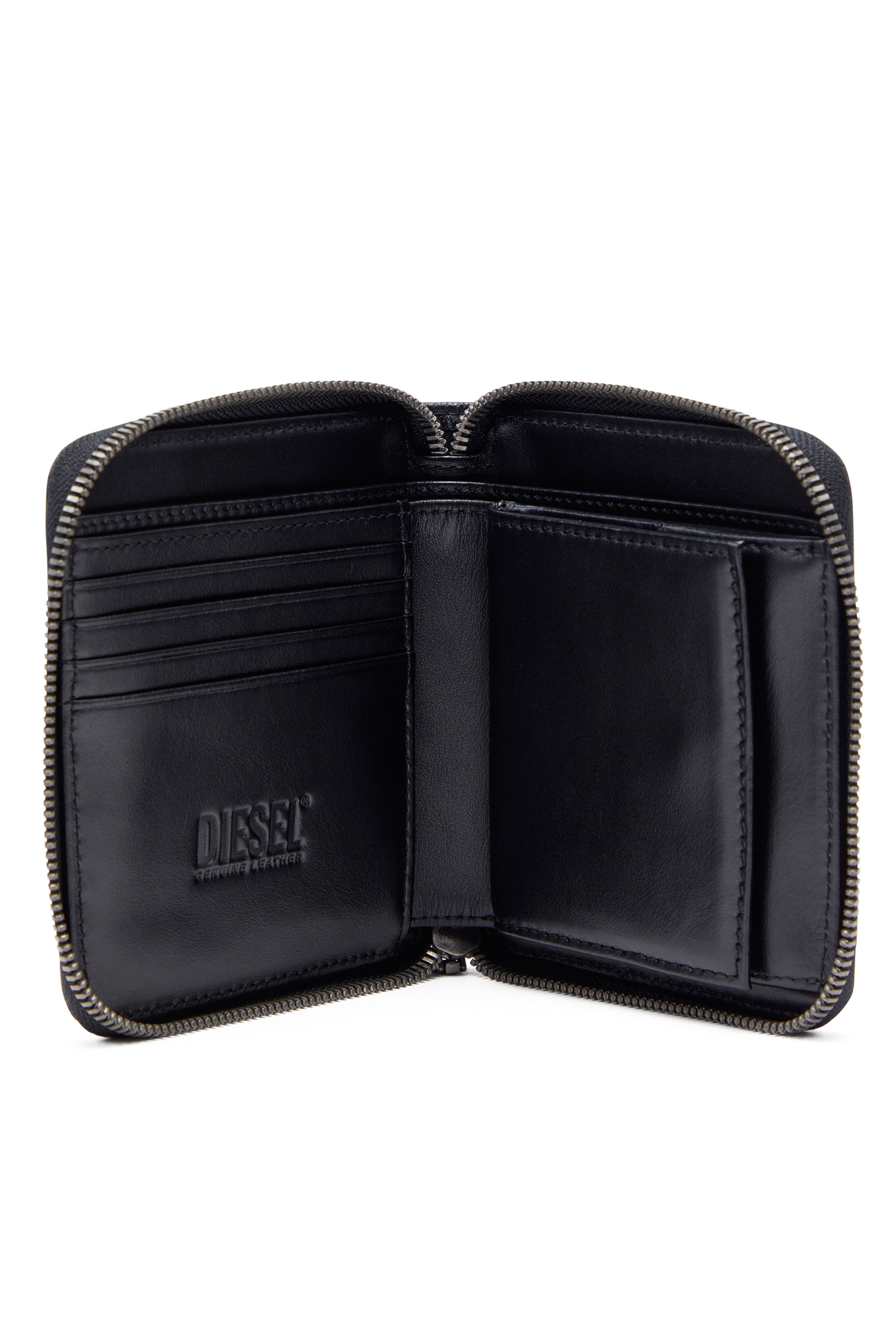 BI-FOLD COIN ZIP M Man: Zip wallet in textured leather | Diesel