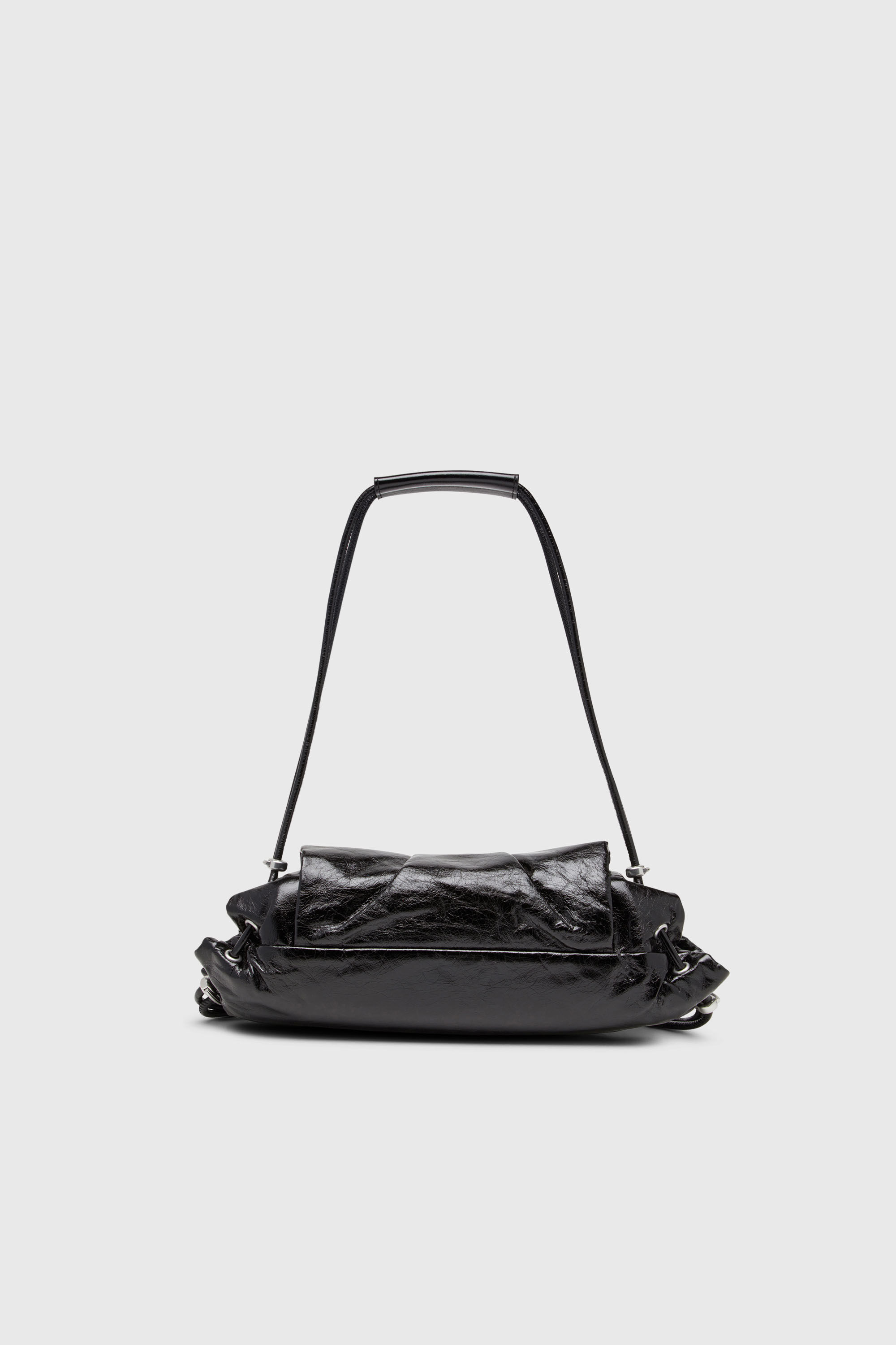 Women's Scrunch-D-Small shoulder bag in shiny scrunched leather