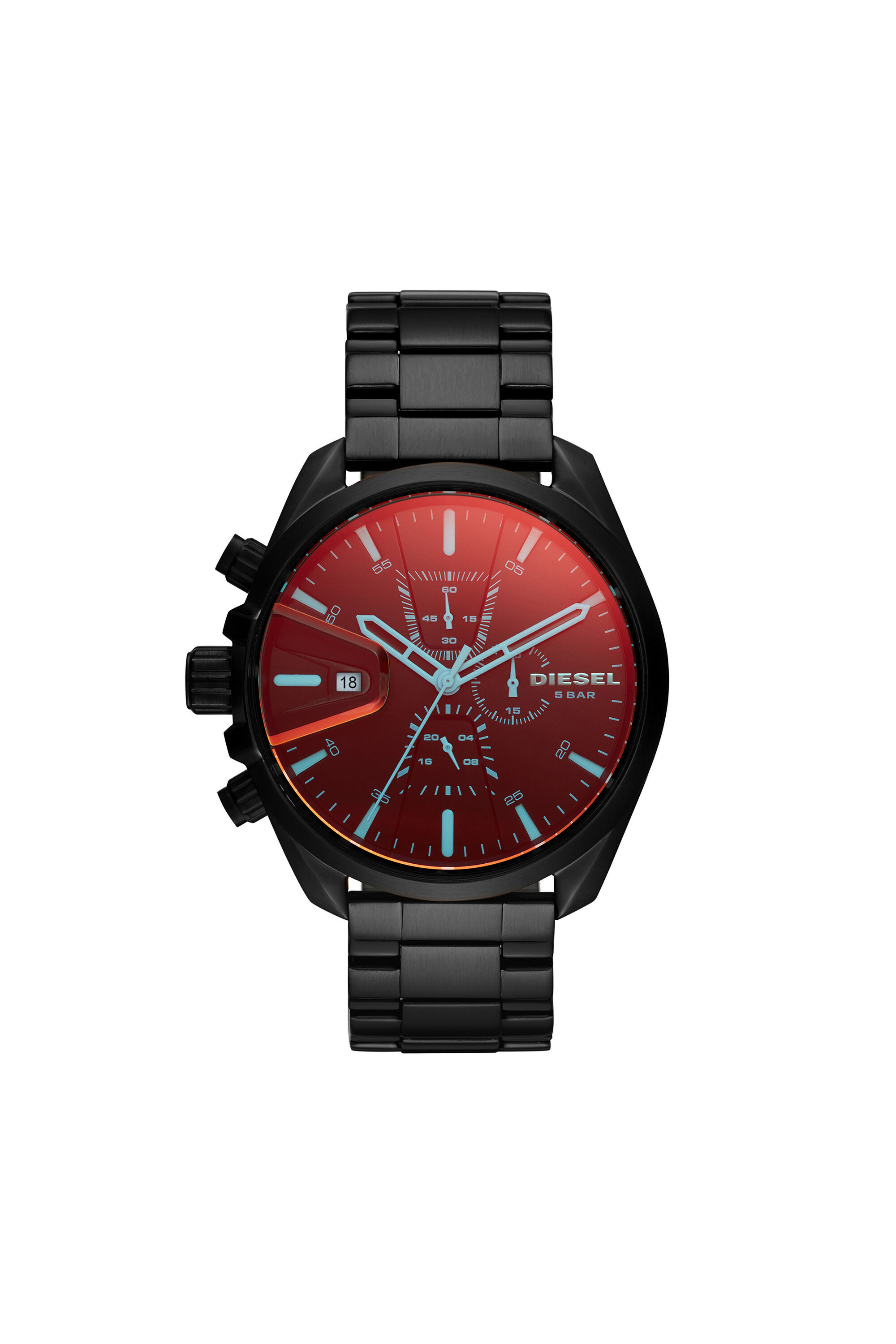 DZ4489 Man MS9 chronograph watch in black stainless steel Diesel