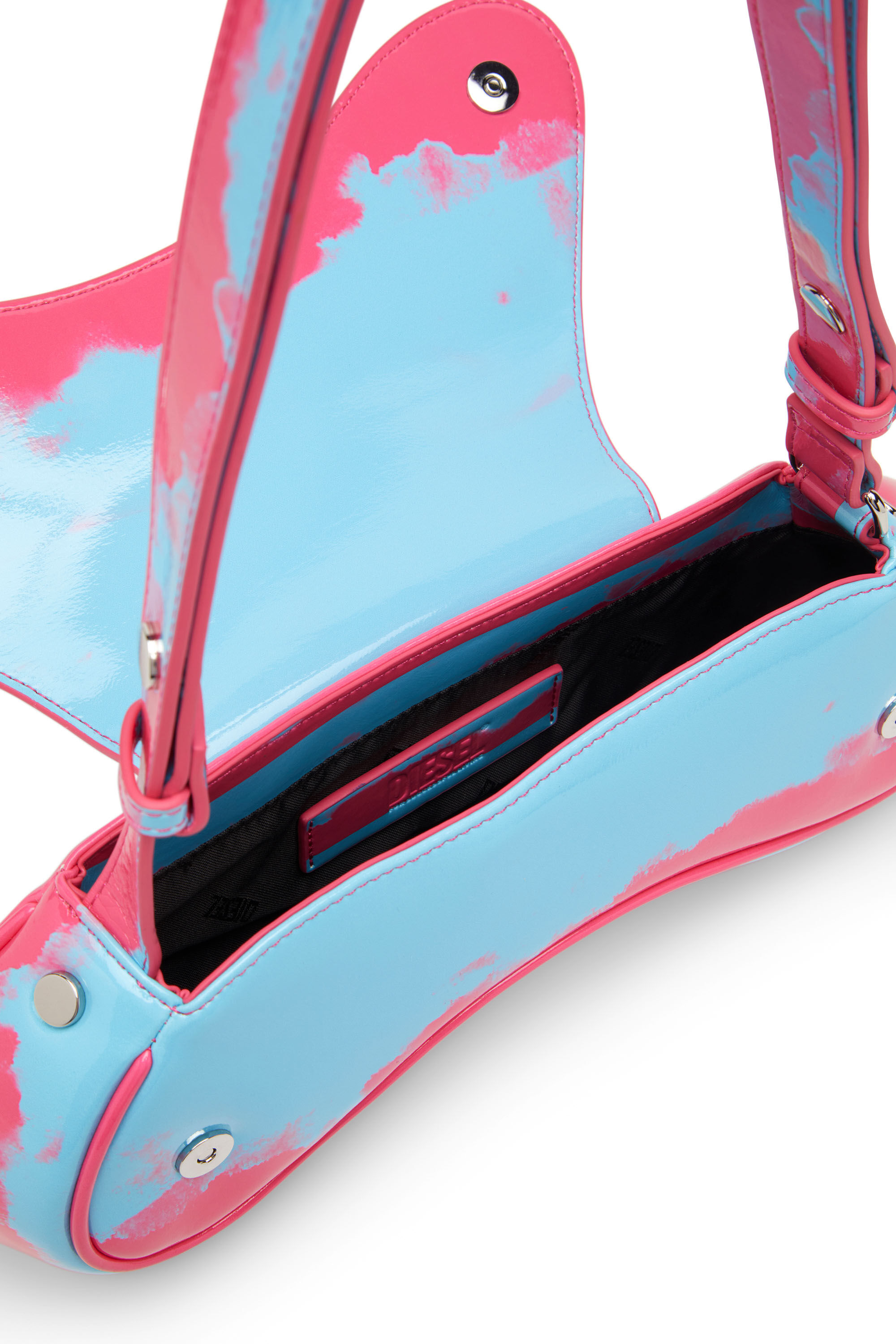 Women's Play-Shoulder bag in printed glossy PU | Multicolor