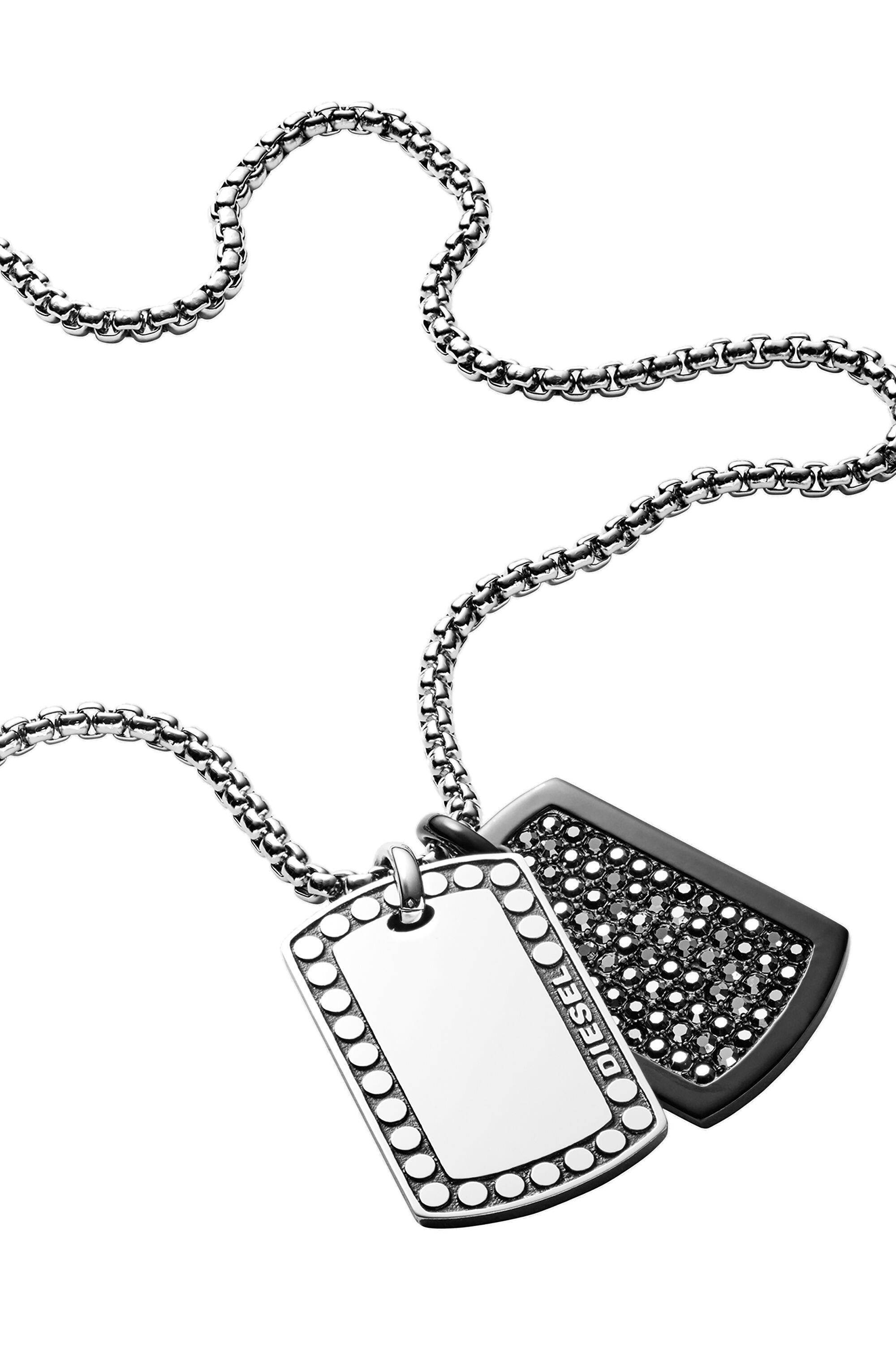 DX1169 Man Stainless Steel Double Dog Tag Necklace Diesel