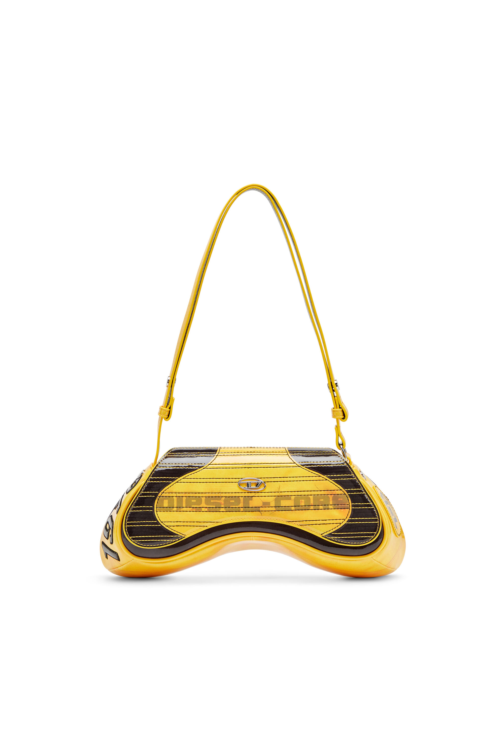 Women's Play-Glossy crossbody bag with biker details