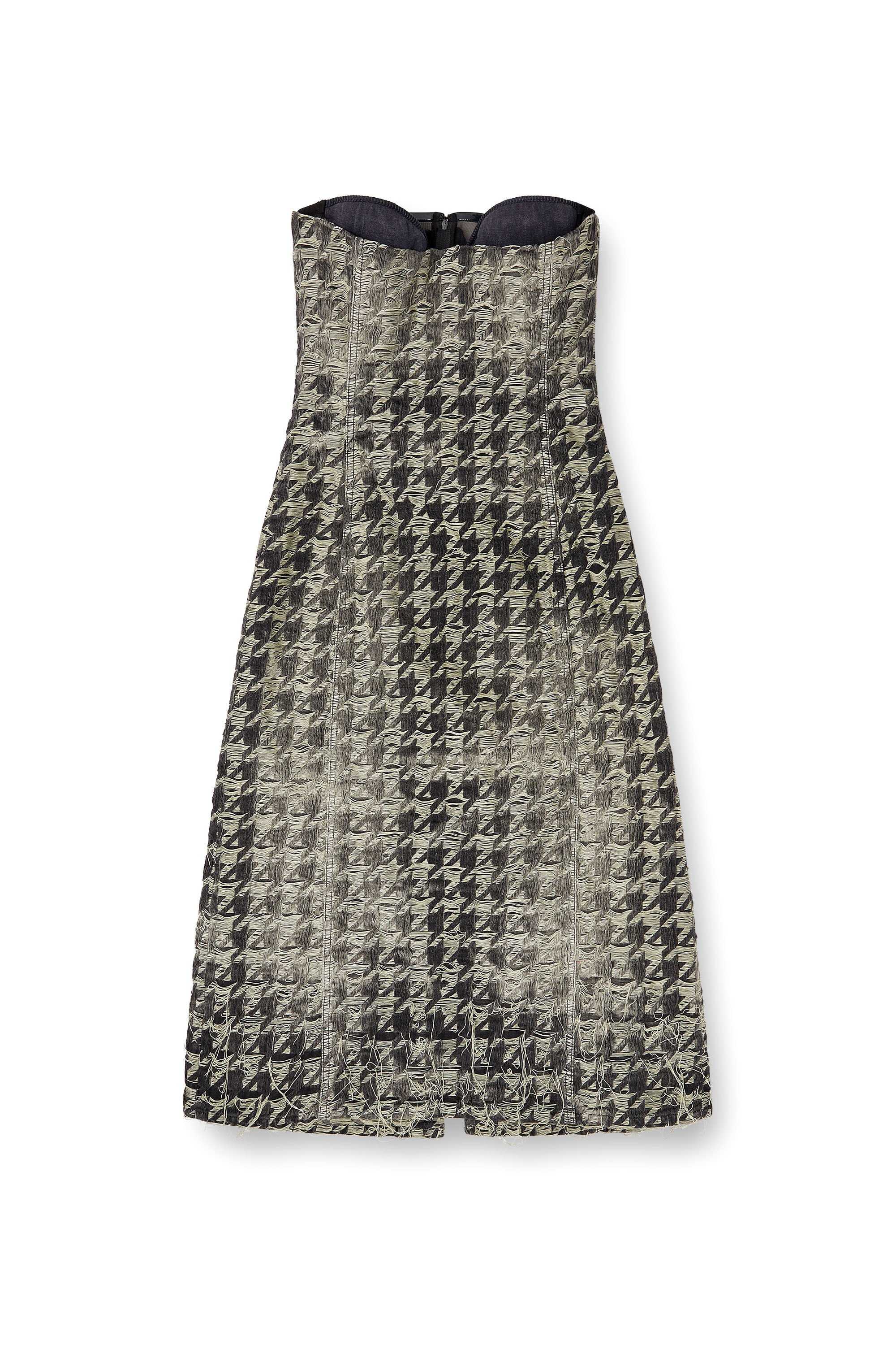 Diesel - DE-OLIVIA-FSH, Woman's Midi dress in houndstooth-weave denim in Black/White - 2