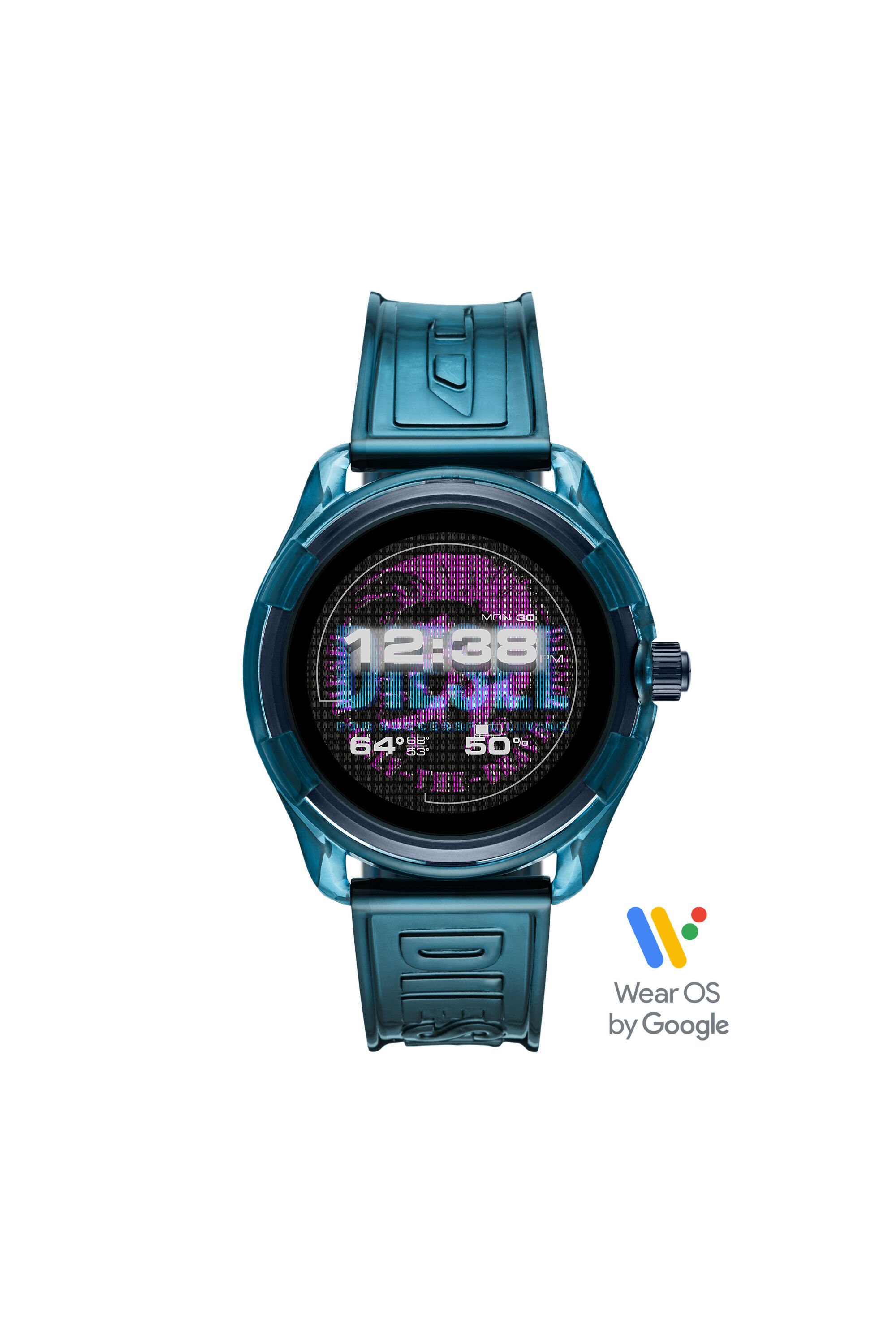 Men s Diesel On Fadelite Smartwatch Blue Transparent Diesel
