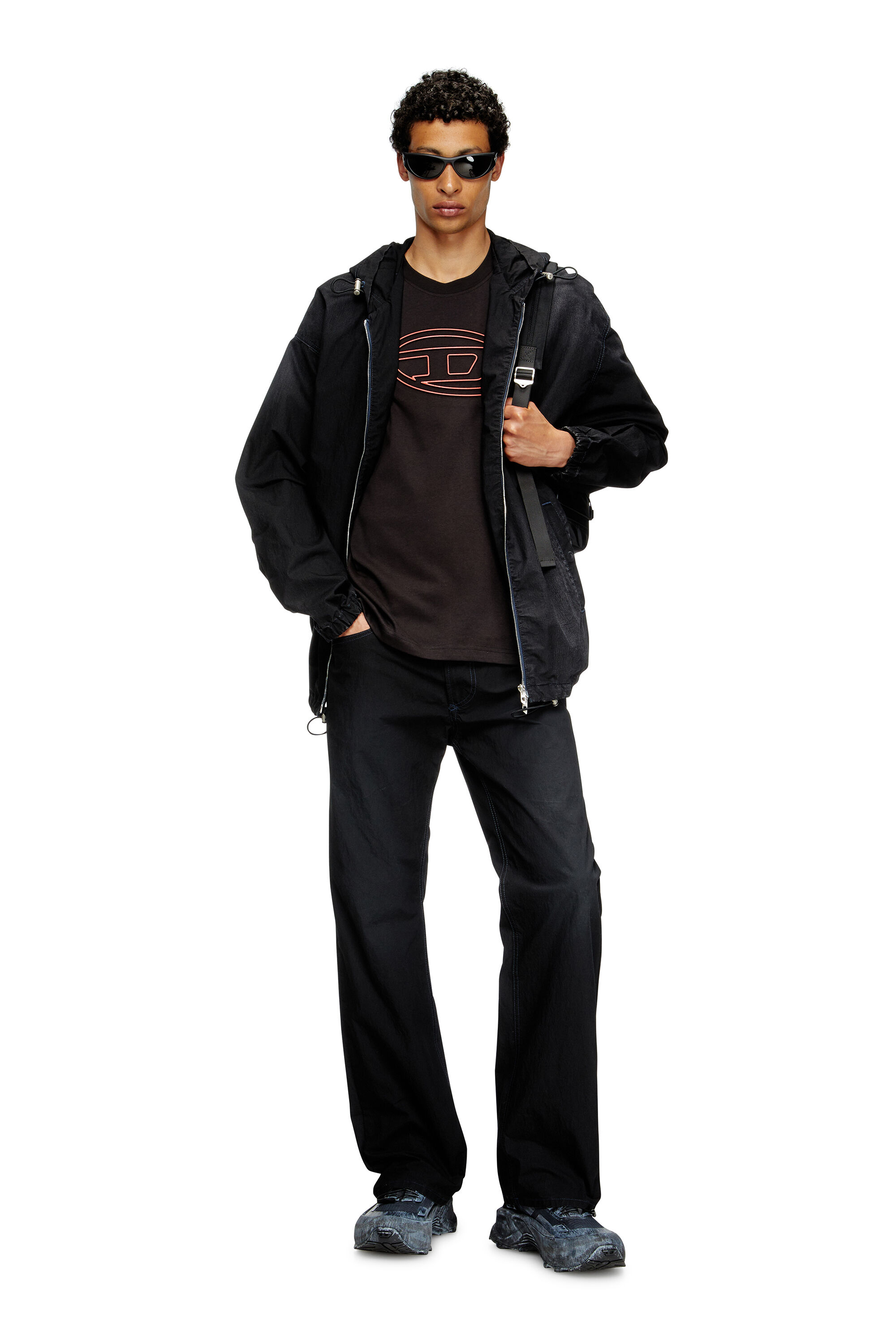 DIESEL ブラック [720mks] Women's Tech-D-Nylon backpack with Oval D embroidery | Black | Diesel