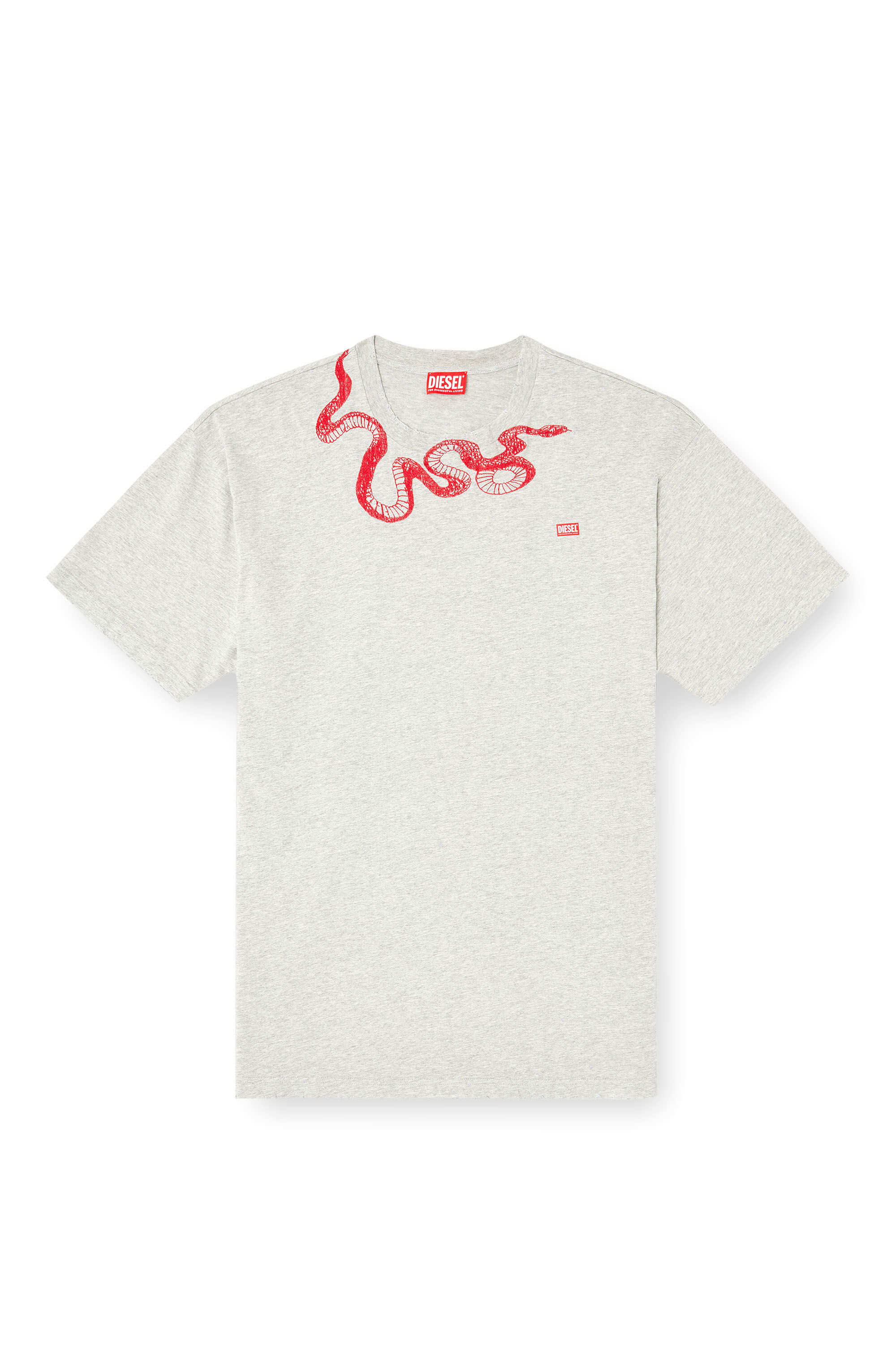 Women's T-shirt with snake embroidery | Grey | Diesel