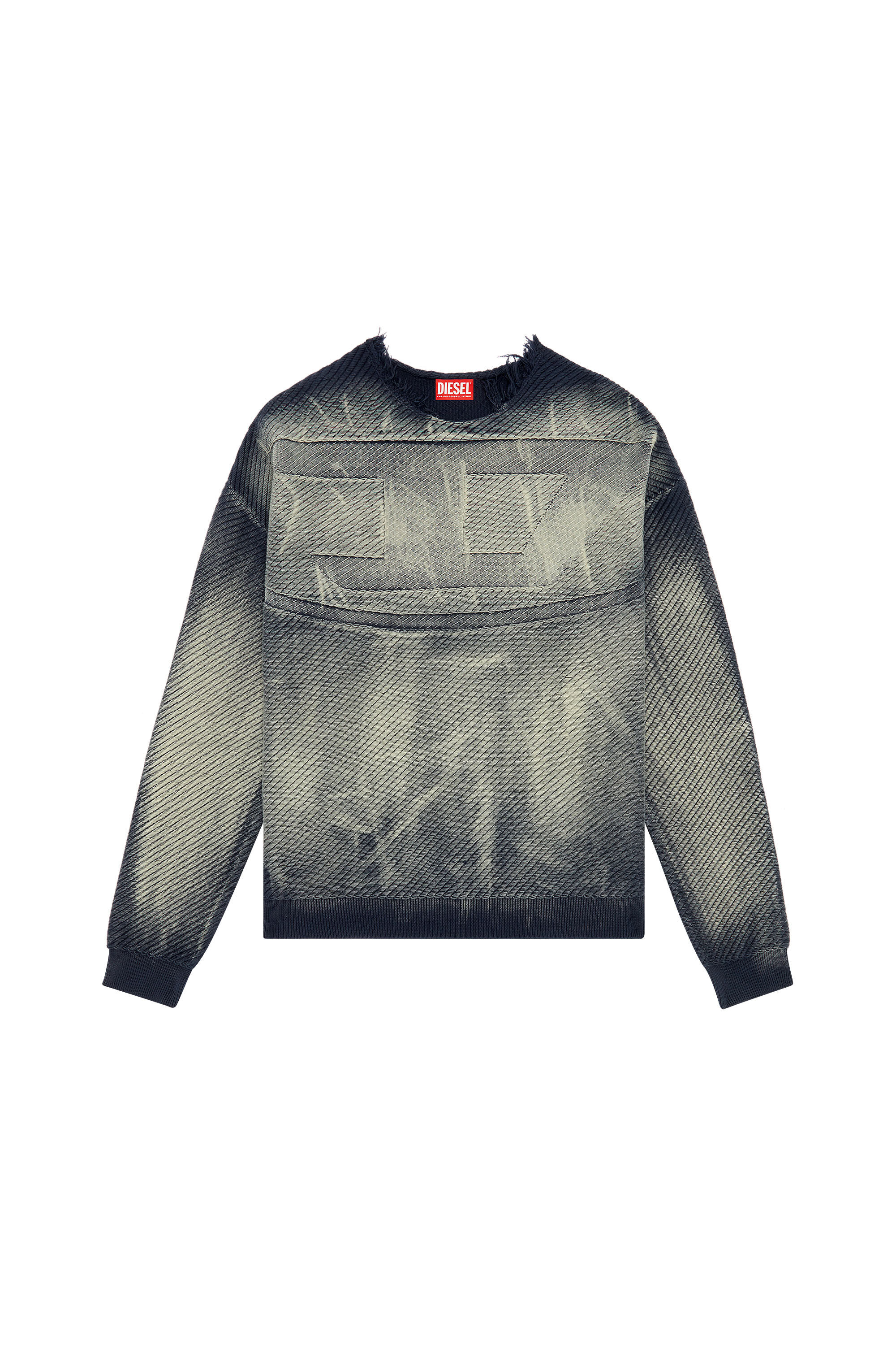 Men's Frayed denim-effect jumper | Blue | Diesel