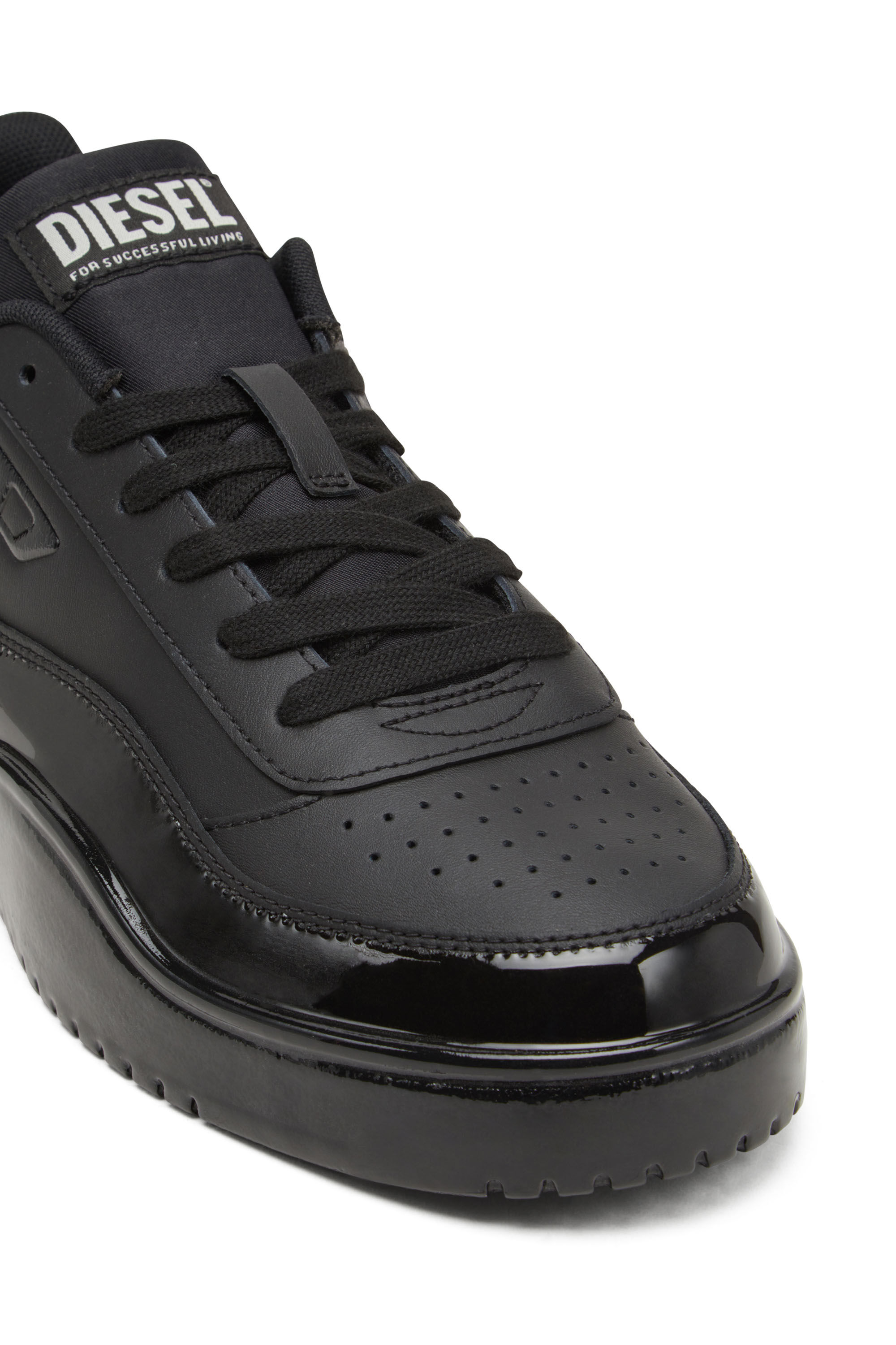 Men s S Tracker D Silicone dipped Leather Sneakers Black Diesel Men s S Tracker D Silicone dipped Leather Sneakers Black Diesel