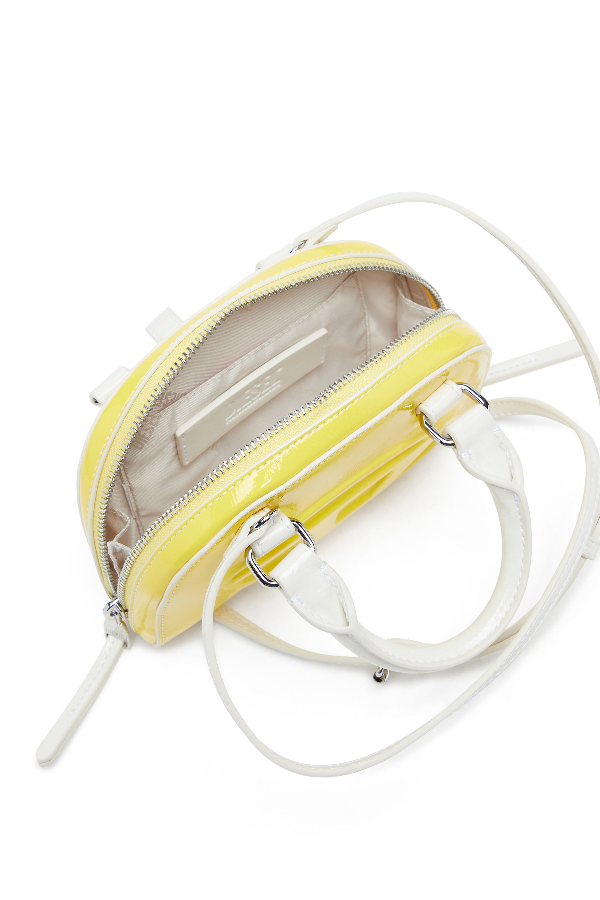 Diesel - 1DR DOME CROSSBODY XS, Woman's 1DR Dome-Mini crossbody bag with naplak effect in Yellow - 3