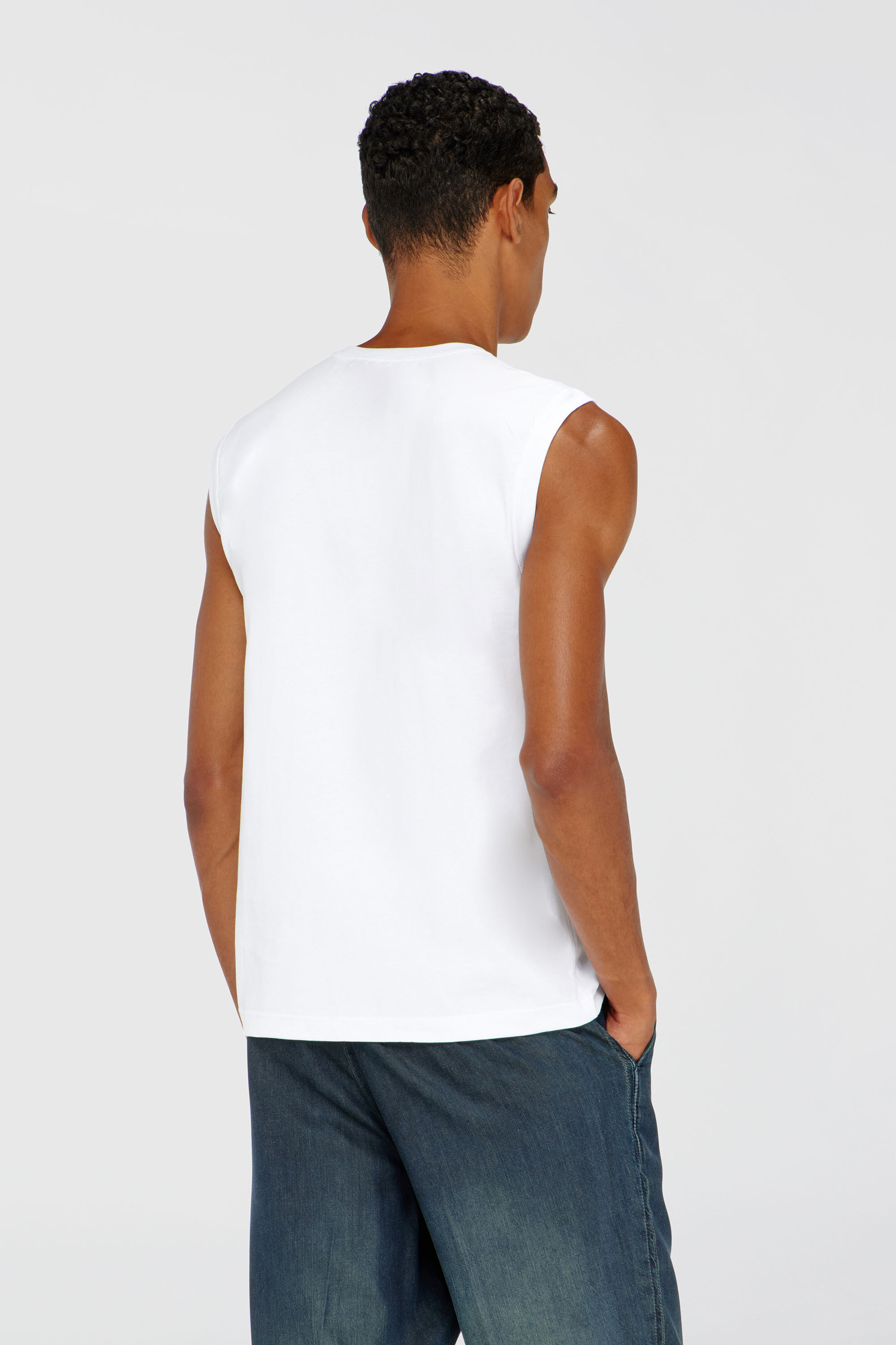 Men's Tank top with metallic Oval D | White | Diesel TR