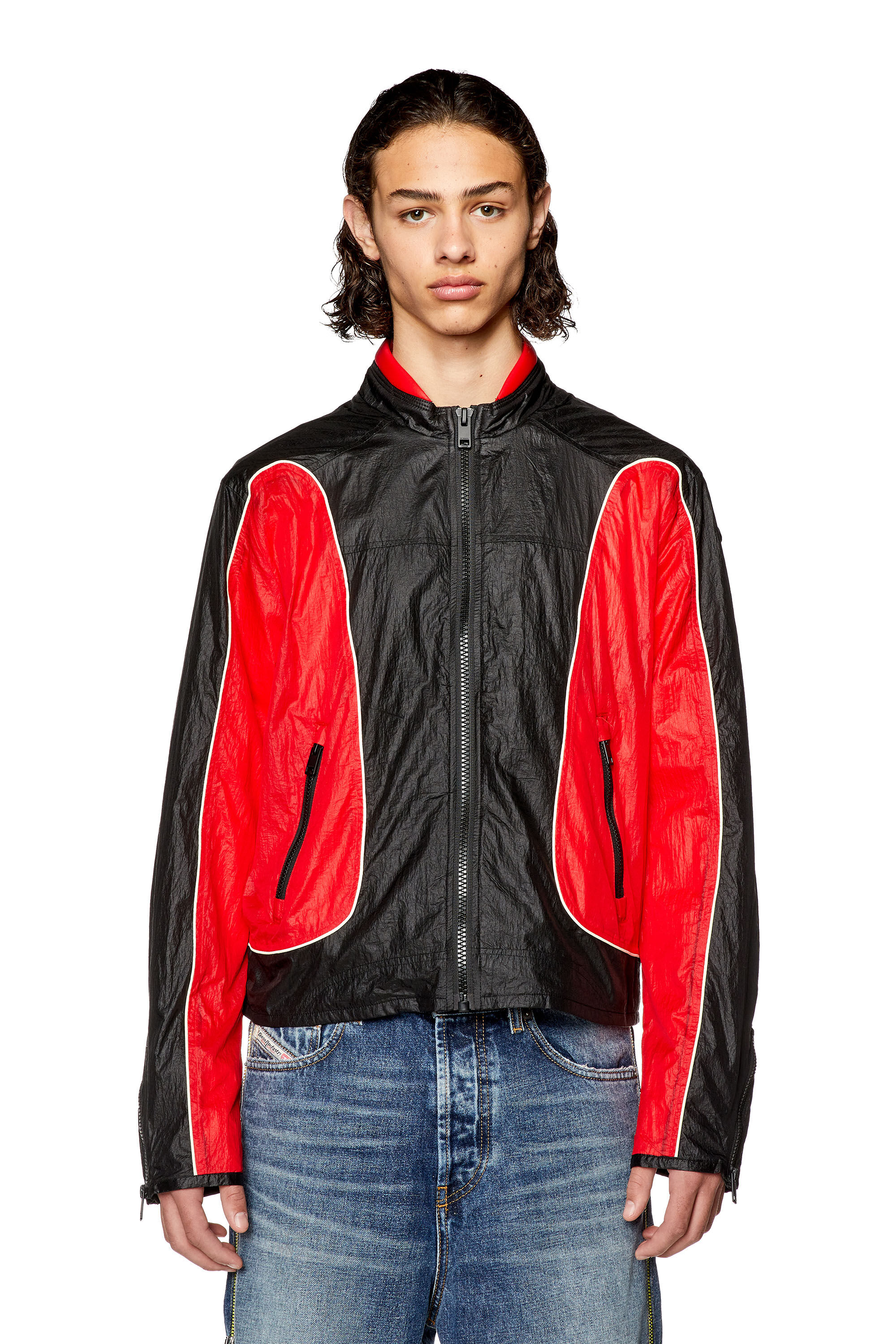 Men's Nylon jacket with contrast detailing | Multicolor | Diesel