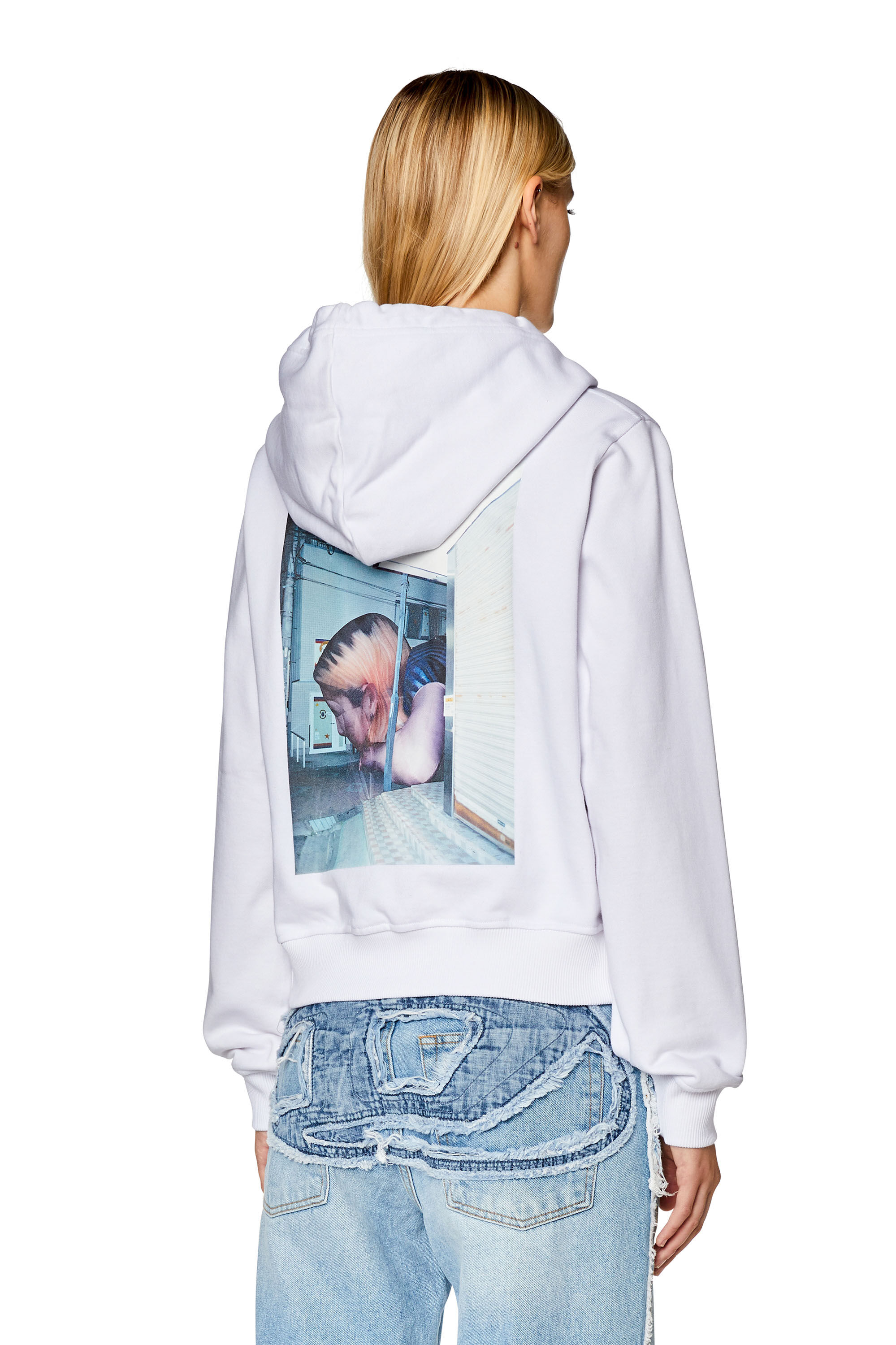Diesel - F-REGGY-HOOD-L2, Woman's Hoodie with inflatable figures print in White - 4
