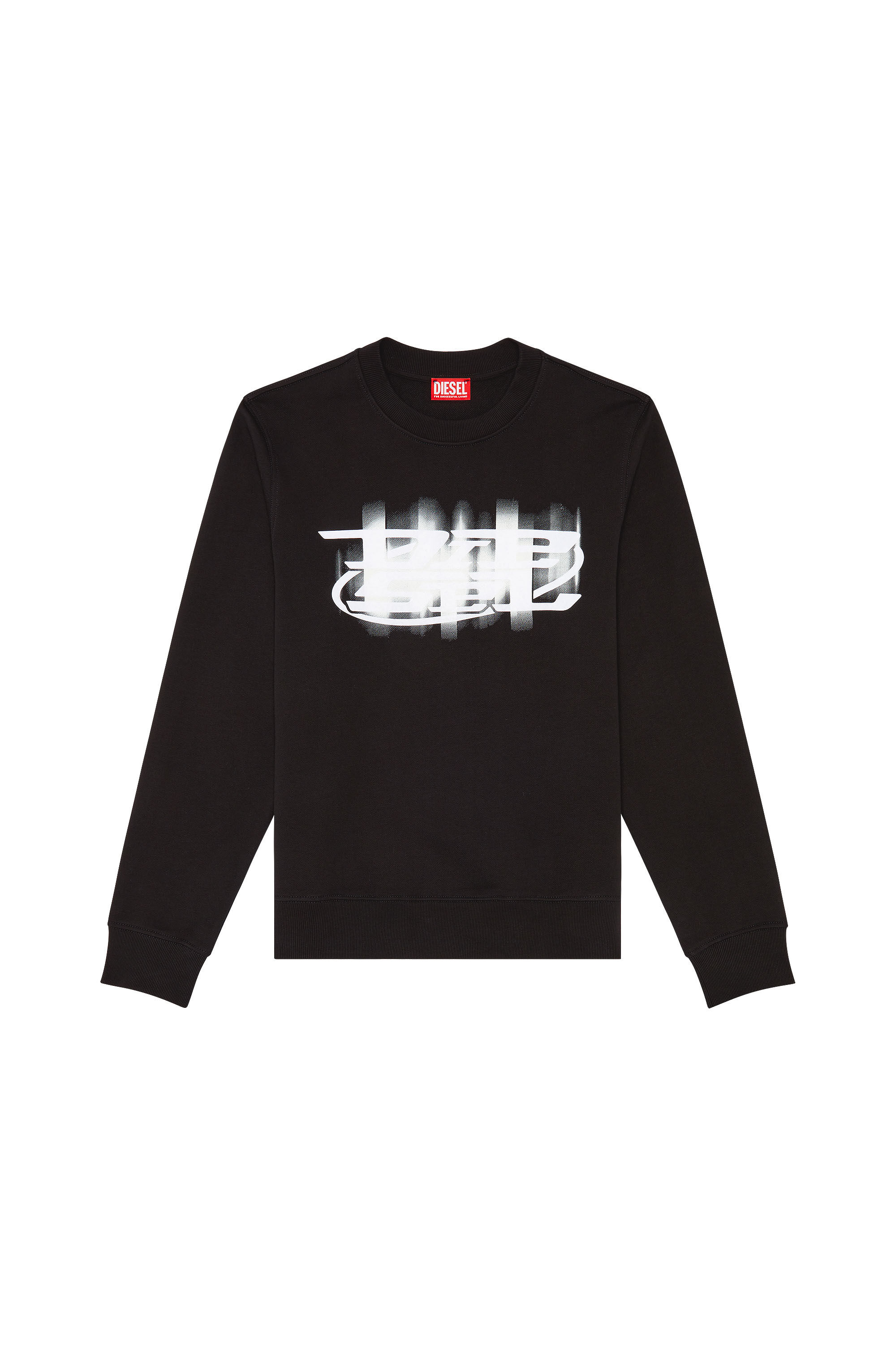 Men's Sweatshirt with blurry Diesel logo | Black | Diesel