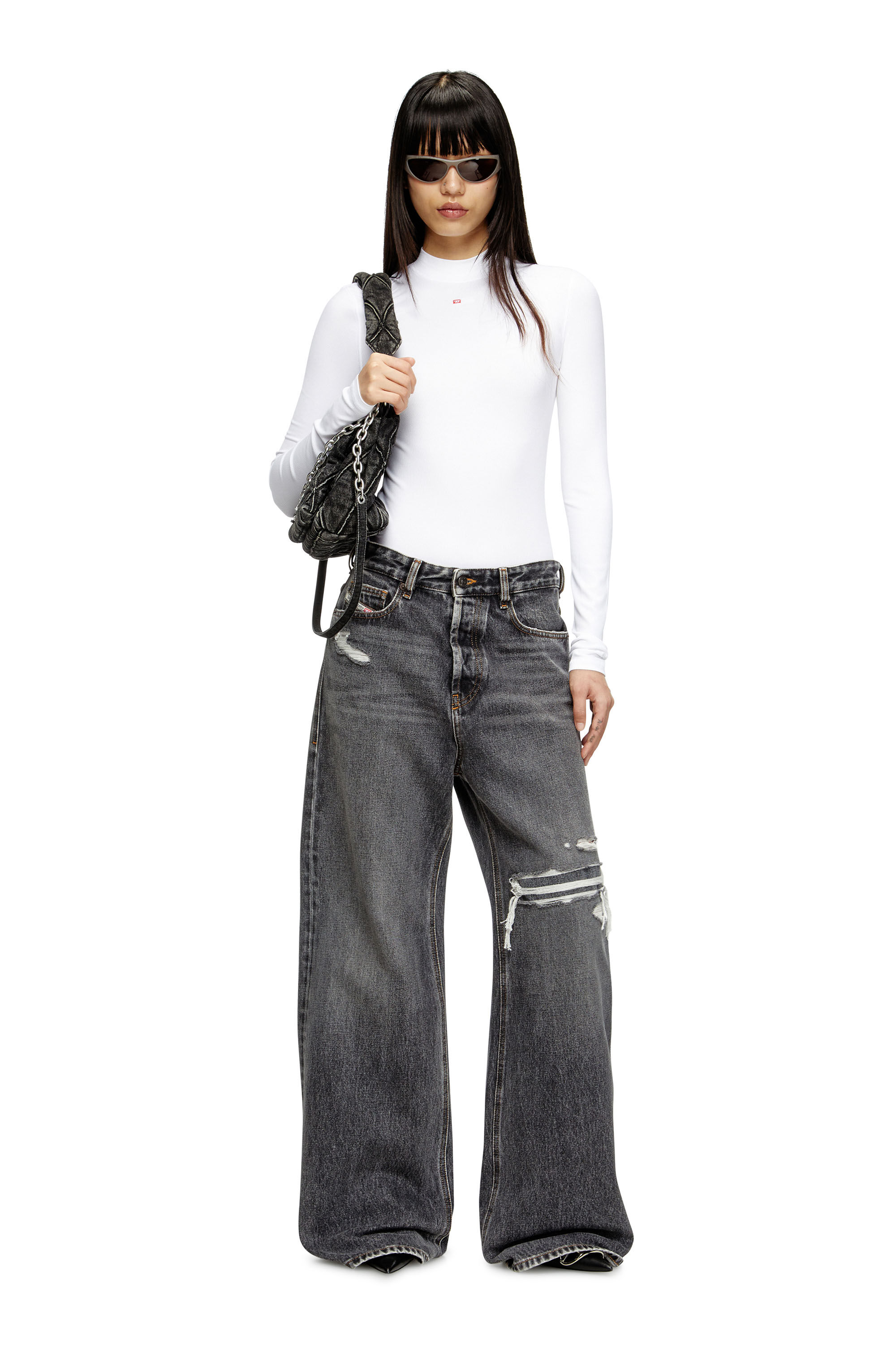 最新作 1996 D-Sire Diesel | Jeans Baggy grey Black/Dark Relaxed Woman: パンツ