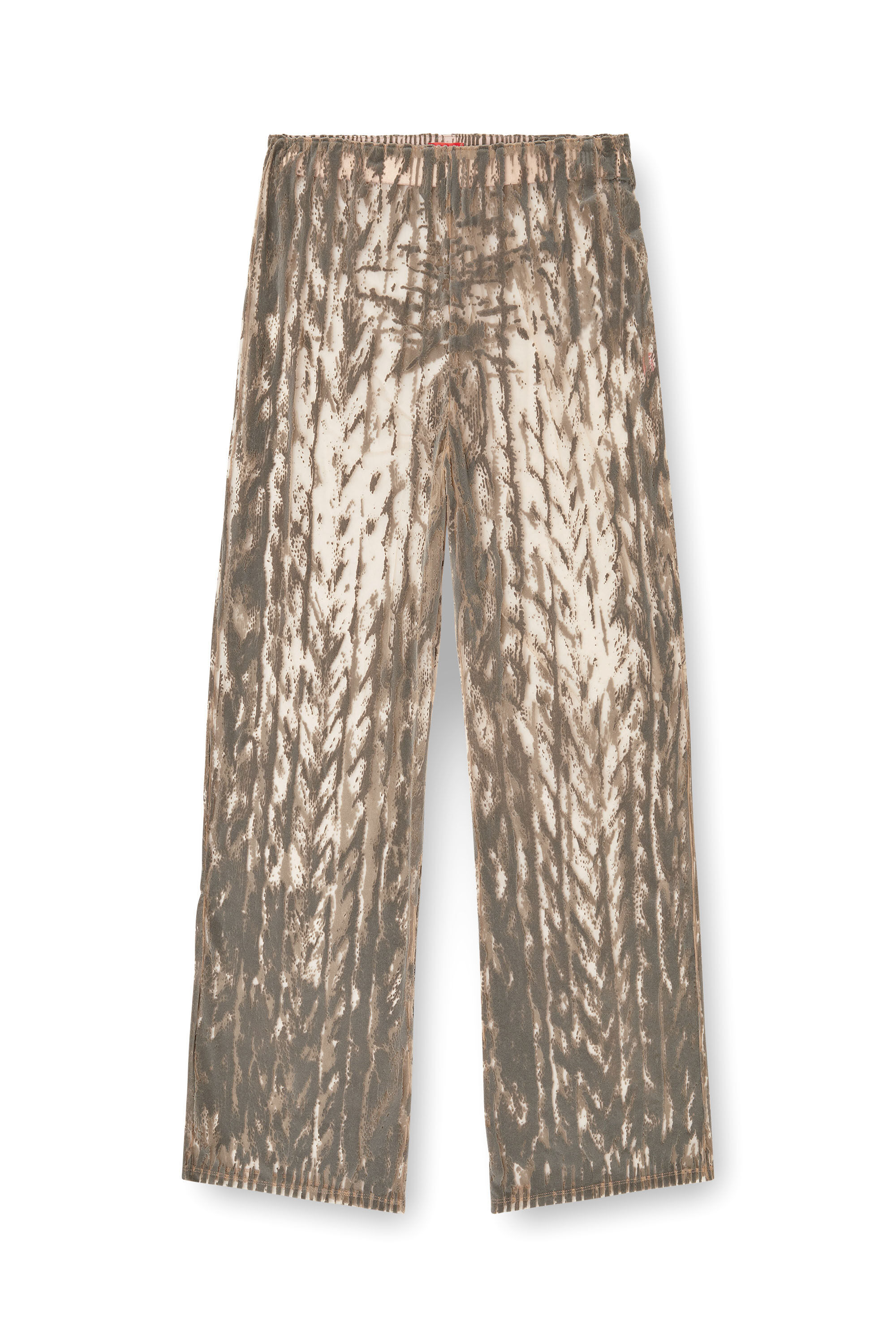 Diesel - P-EGASO, Man's Tulle pants with flocked cable prints in Grey - 2