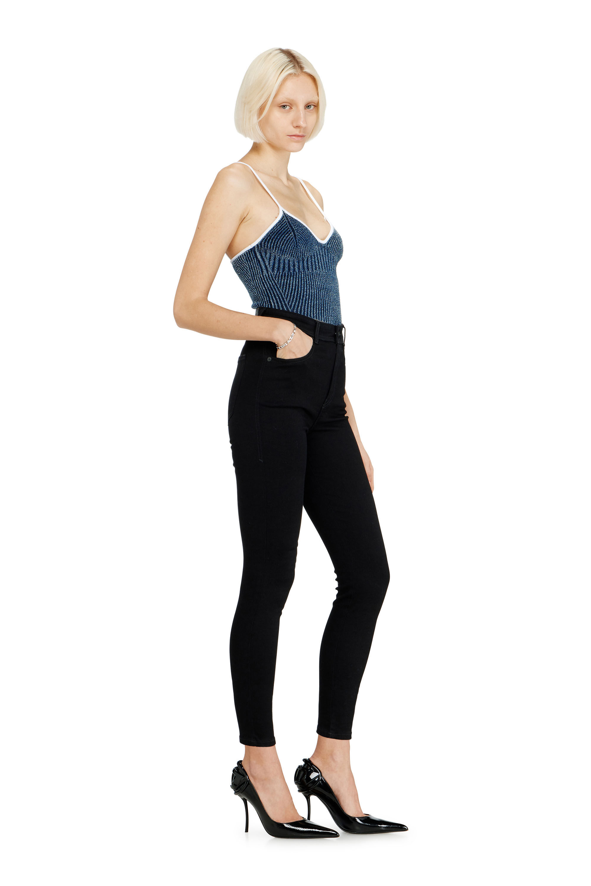 1984 SLANDY-HIGH Woman: Super Skinny Stretch Jeans | Black/Dark