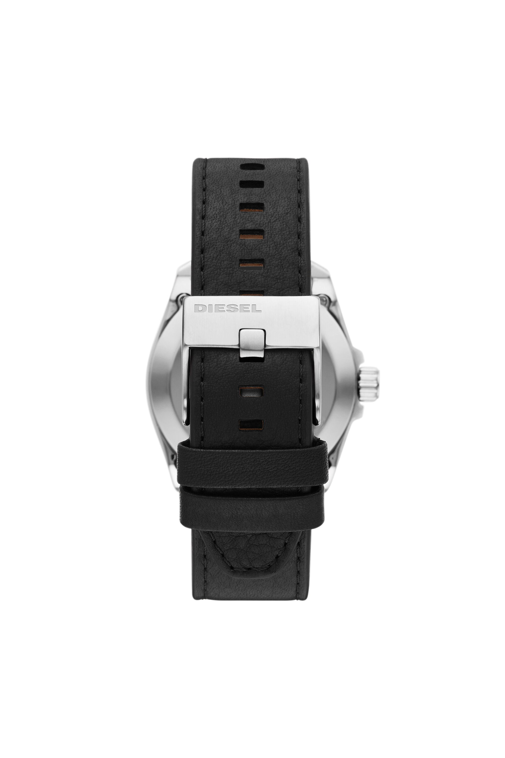 DZ1966 Man: MS9 automatic three-hand black leather watch | Diesel